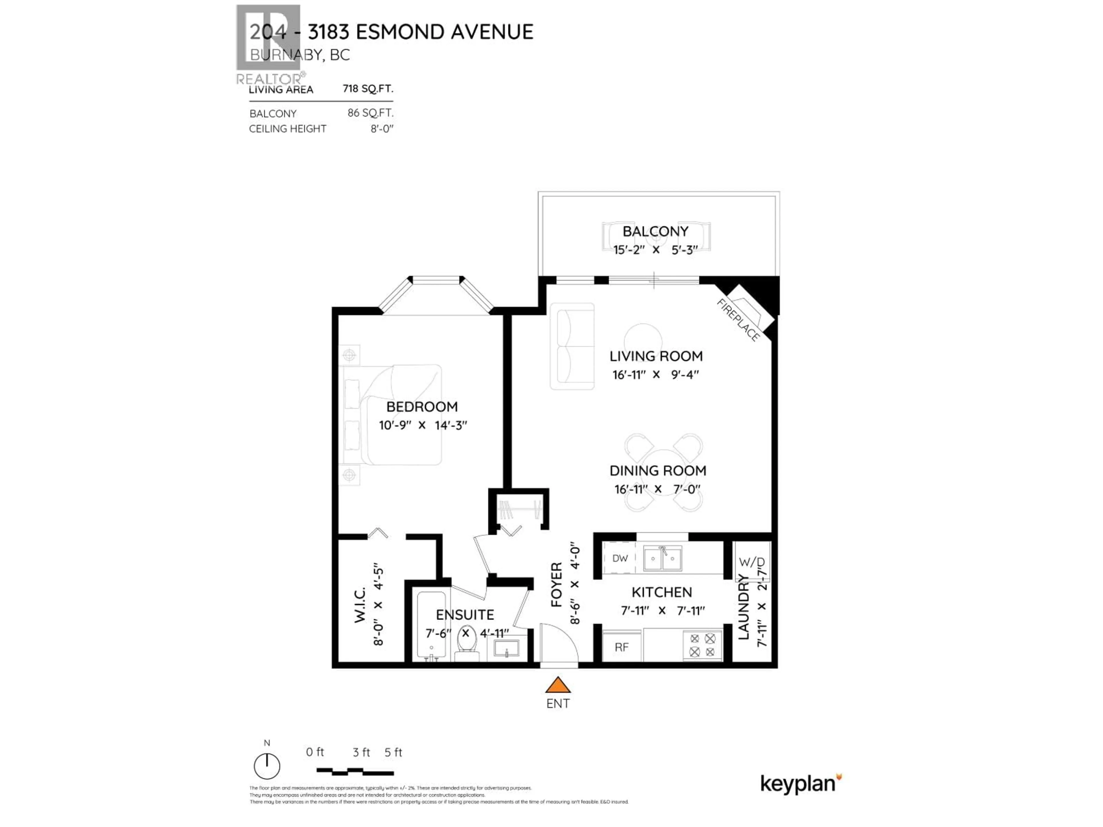 Floor plan for 204 - 3183 ESMOND AVENUE, Burnaby British Columbia V5G4V6