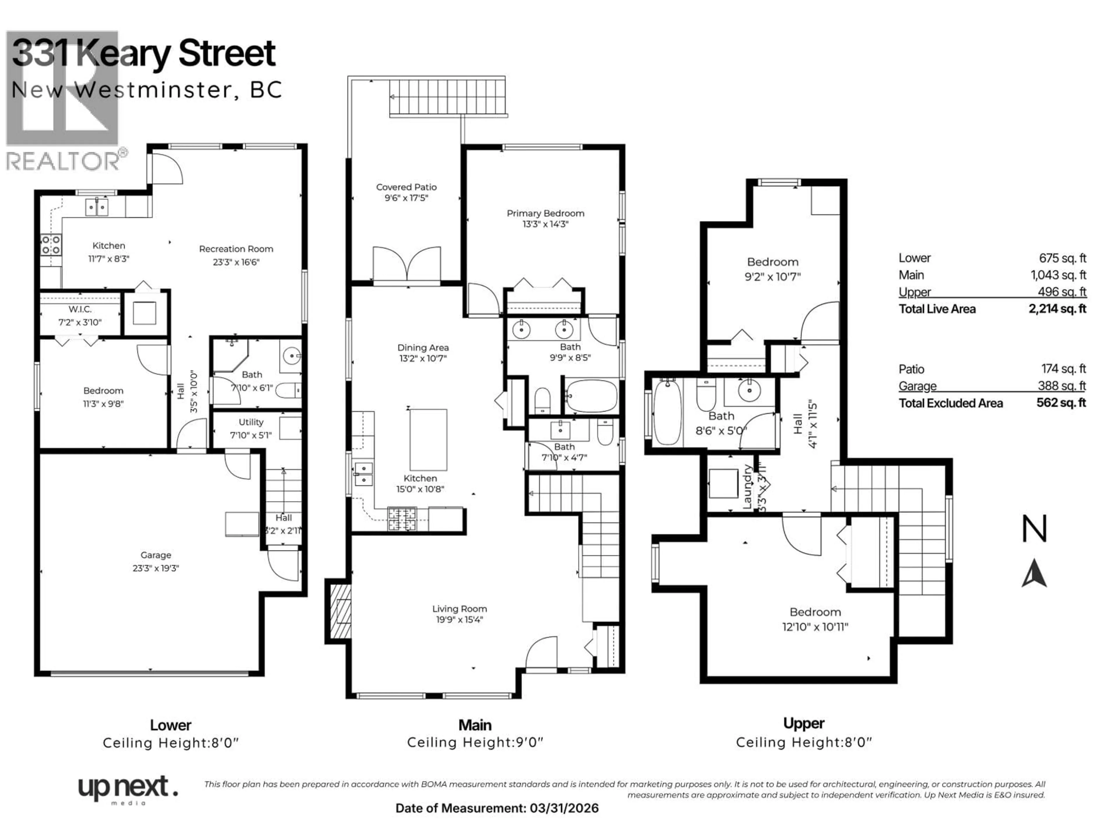 Floor plan for 331 KEARY STREET, New Westminster British Columbia V3L3L2