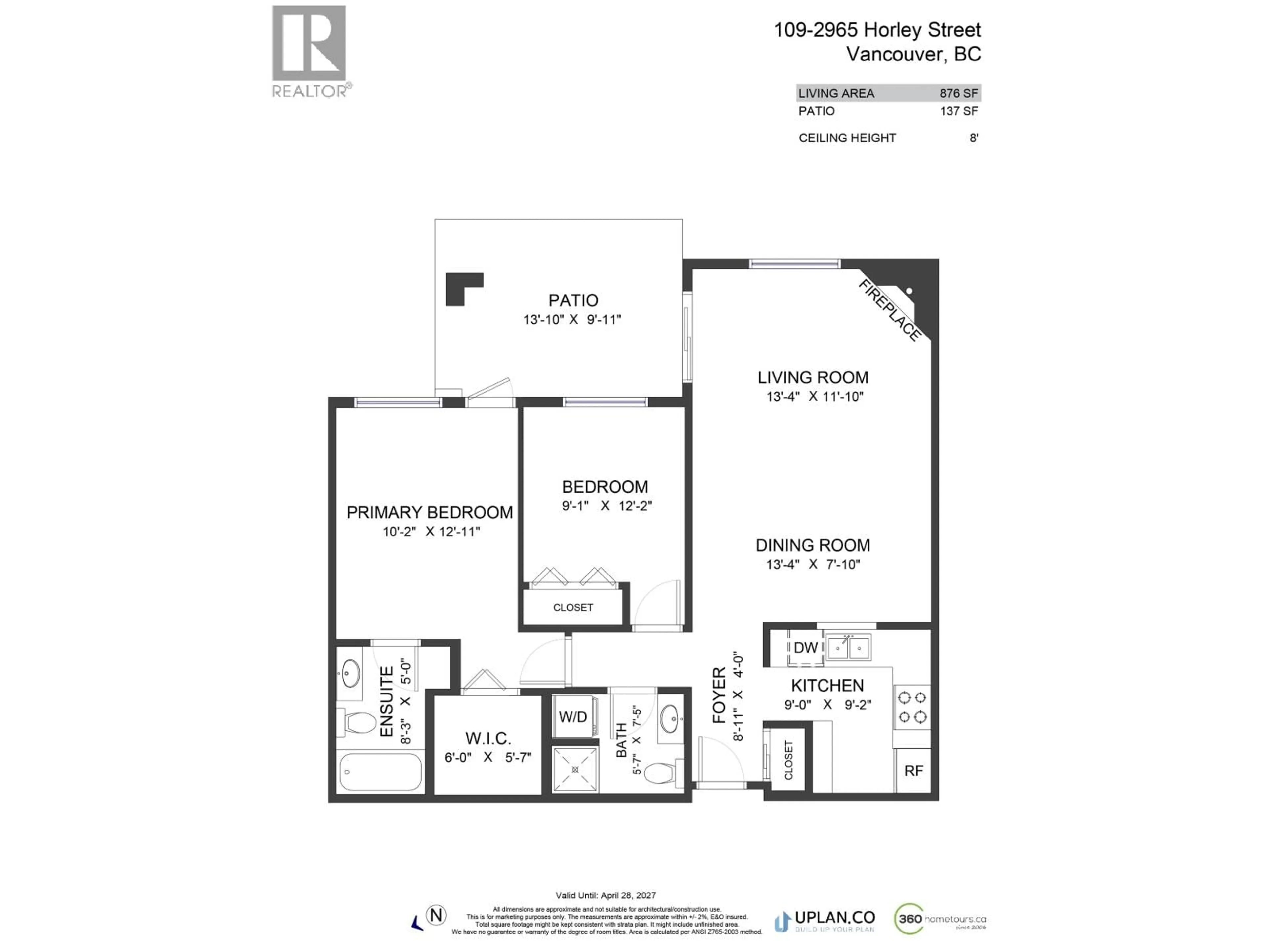 Floor plan for 109 - 2965 HORLEY STREET, Vancouver British Columbia V5R4S2