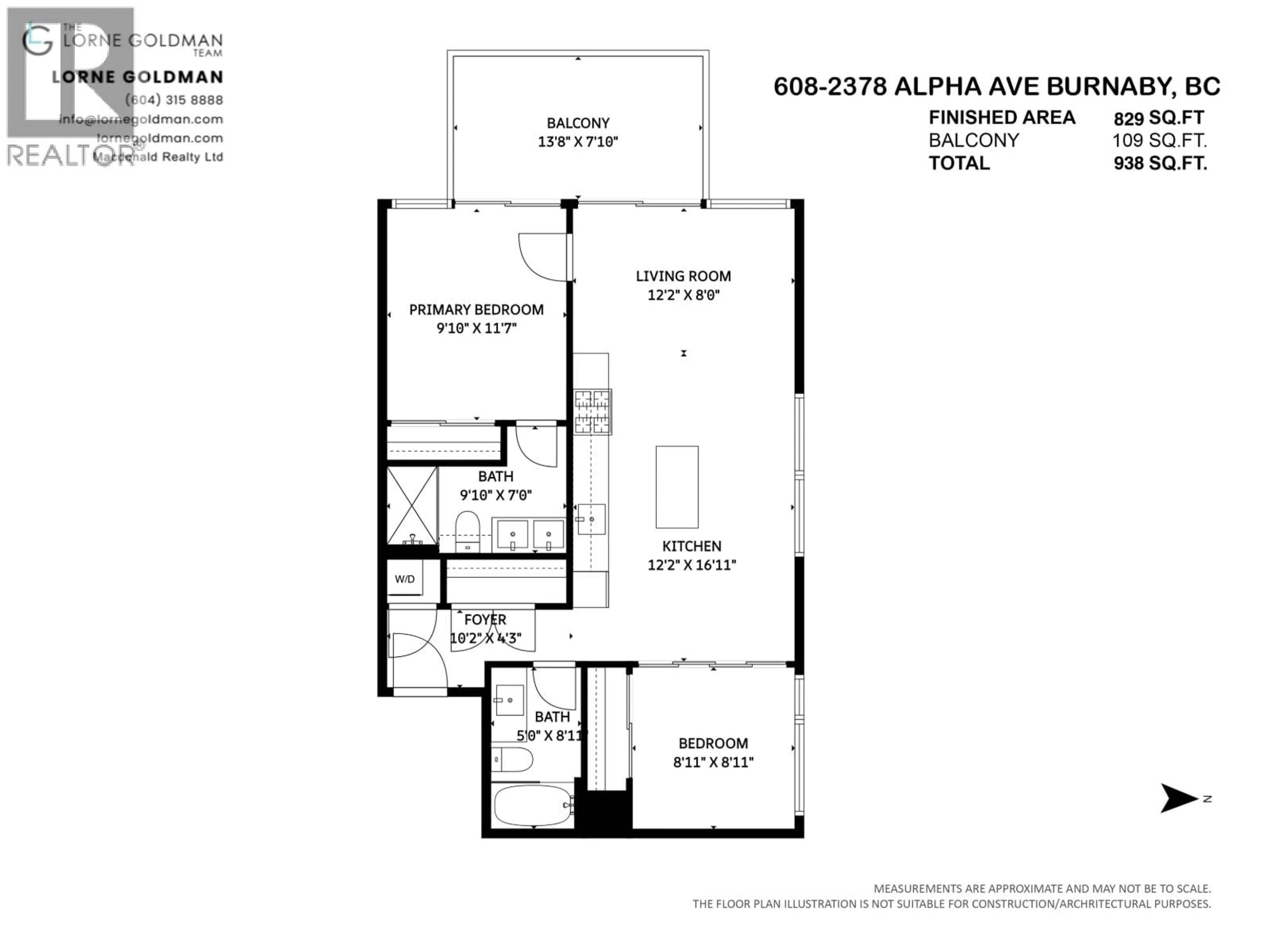 Floor plan for 608 - 2378 ALPHA AVENUE, Burnaby British Columbia V5C0K2