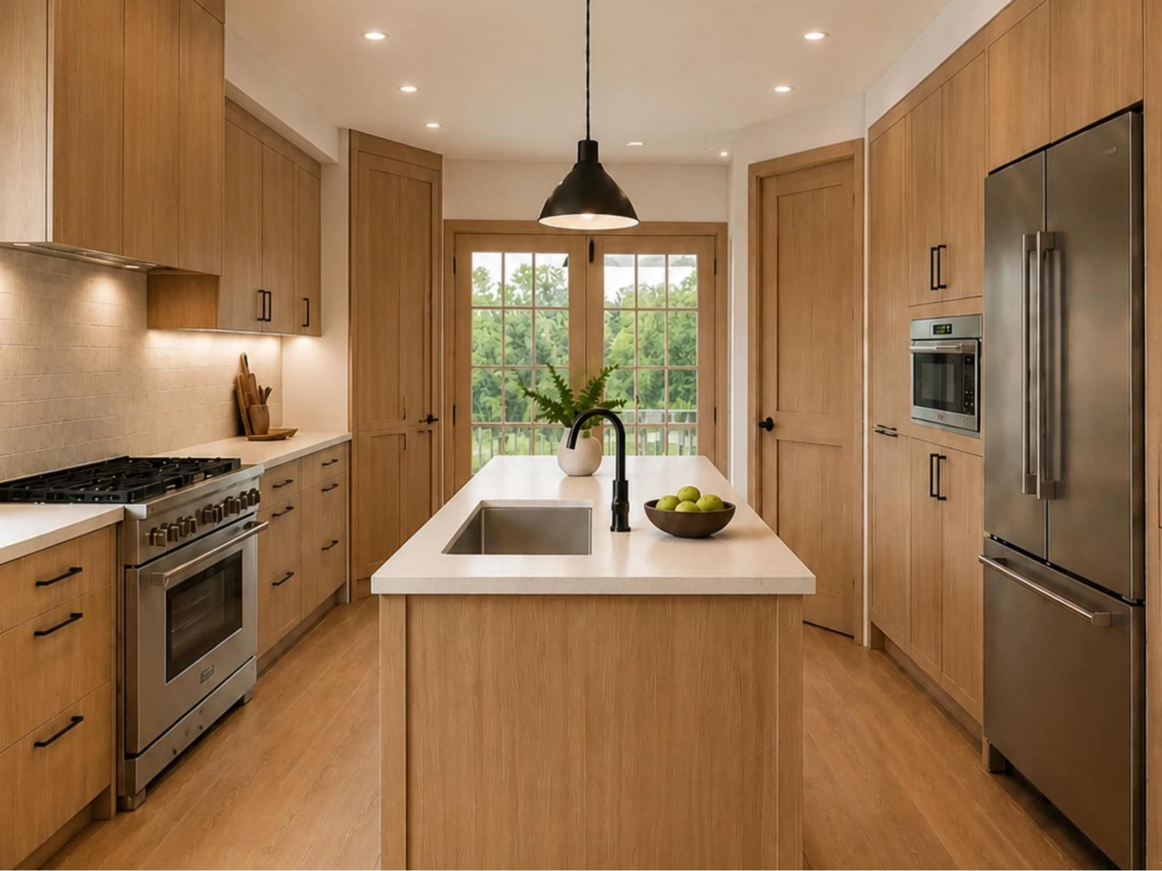 Contemporary kitchen, wood/laminate floor for 101 - 7664 156 STREET, Surrey British Columbia V3S3P9