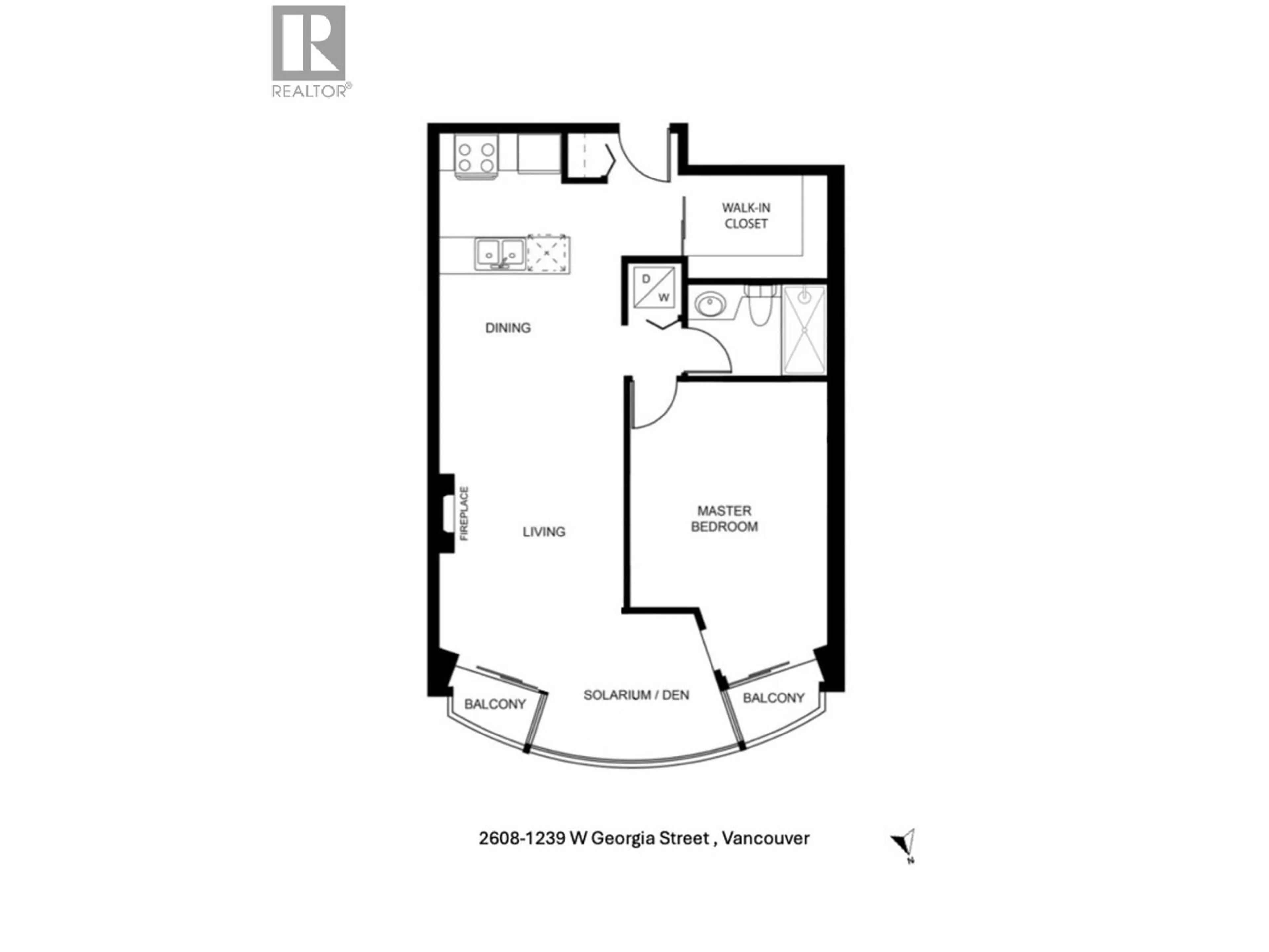 Floor plan for 2608 - 1239 GEORGIA STREET, Vancouver British Columbia V6E4R8