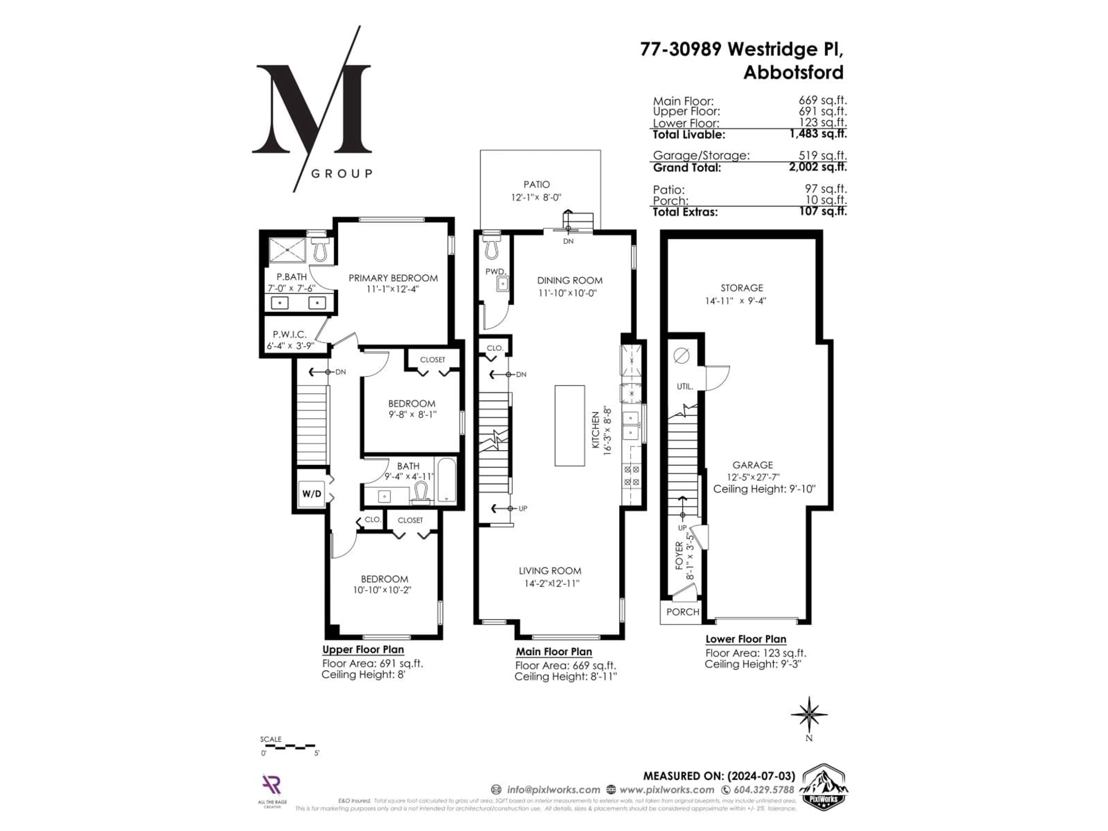 Floor plan for 77 - 30989 WESTRIDGE PLACE, Abbotsford British Columbia V2T0E7