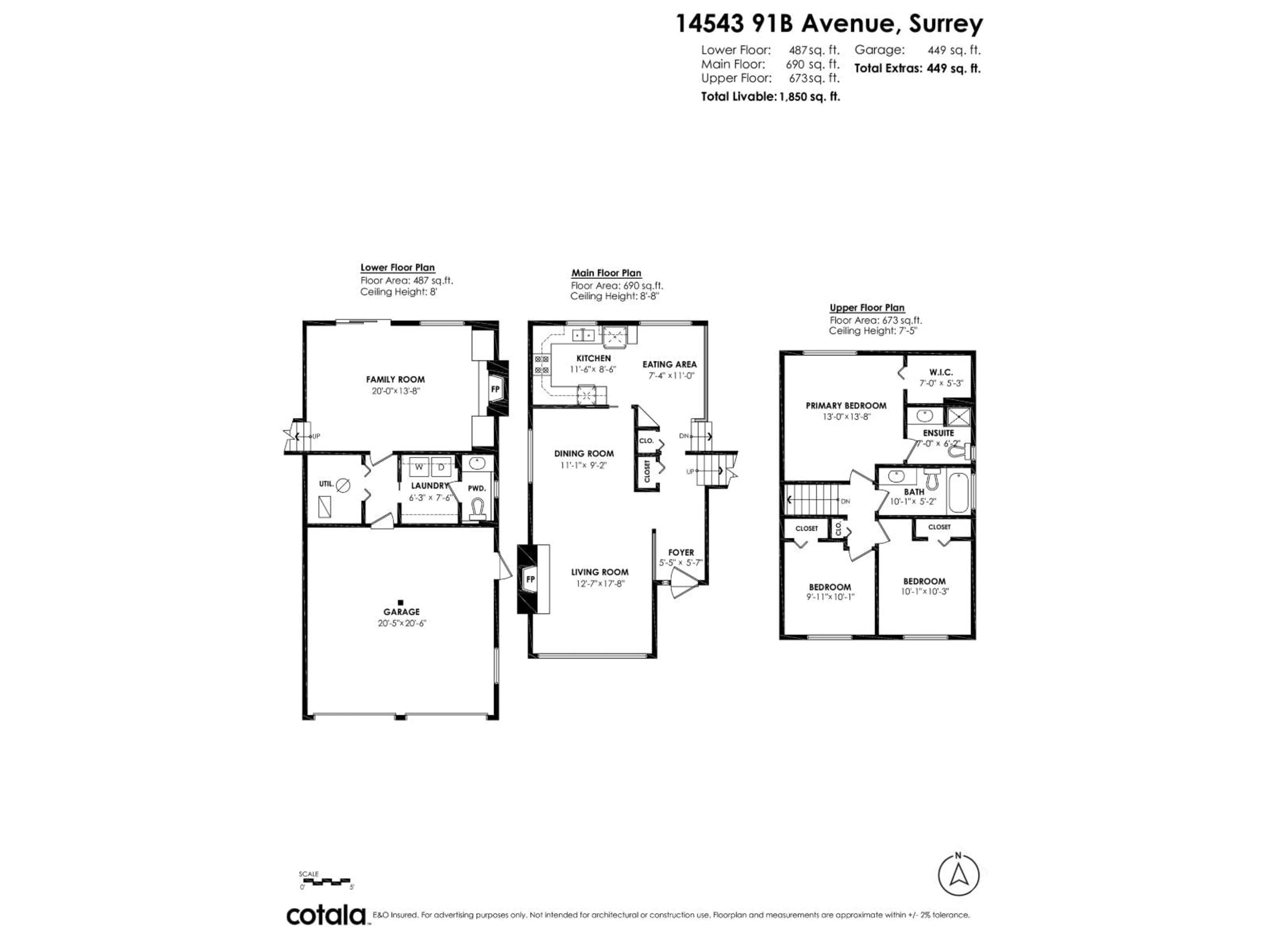 Floor plan for 14543 91B AVENUE, Surrey British Columbia V3R7K9