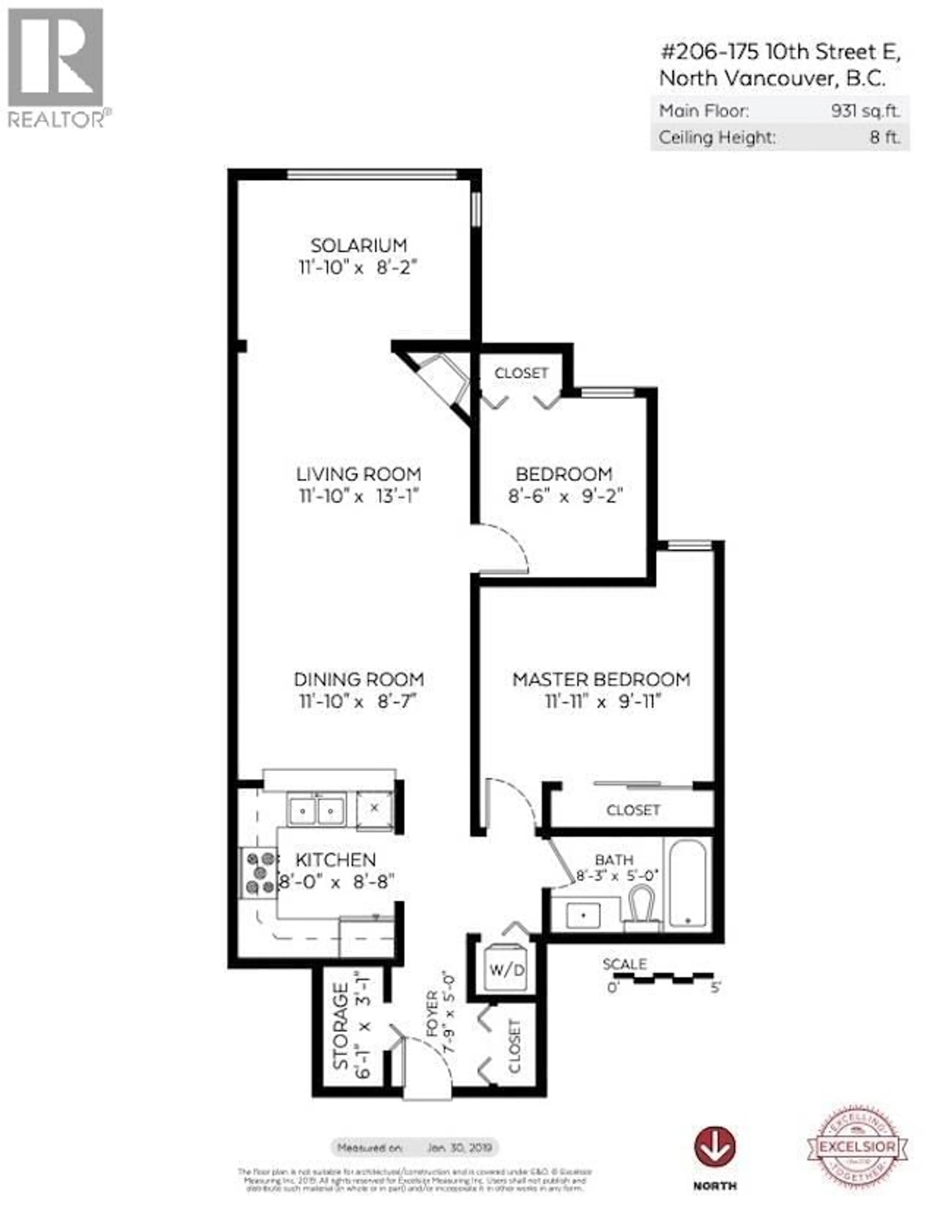 Floor plan for 206 - 175 10TH STREET, North Vancouver British Columbia V7L4W1