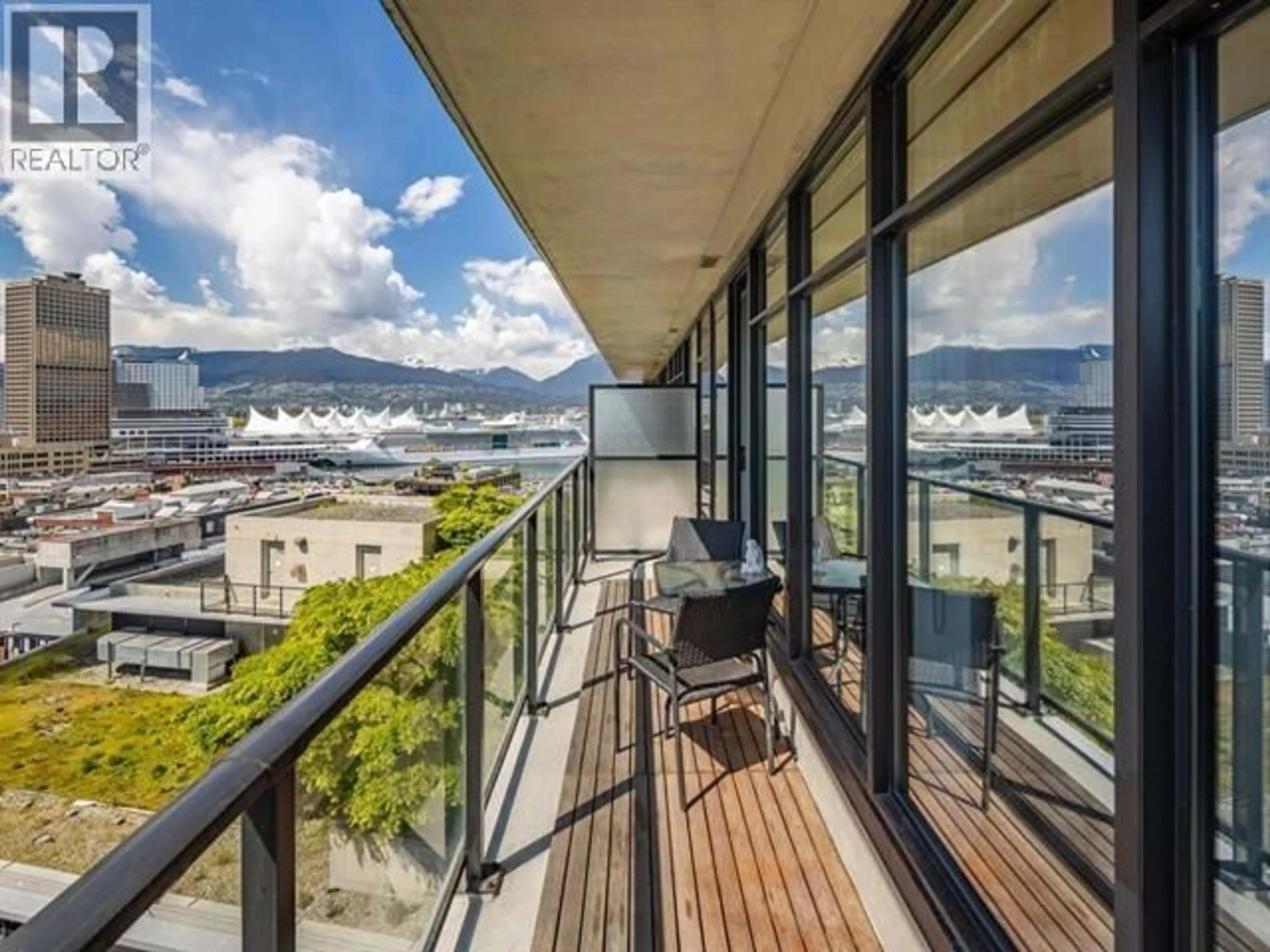 Balcony in the apartment, city buildings view from balcony for 1506 - 108 CORDOVA STREET, Vancouver British Columbia V6B0G5