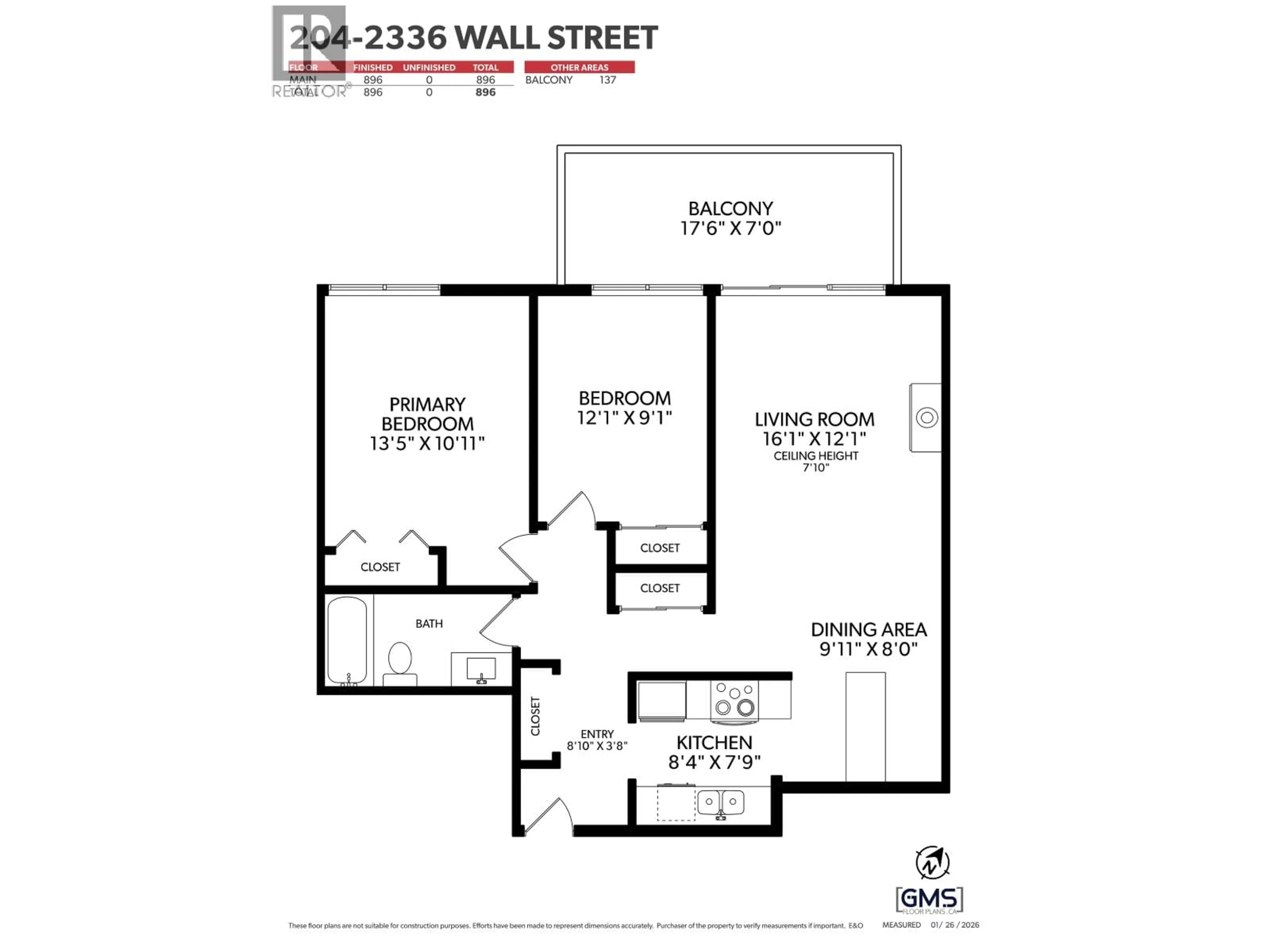 Floor plan for 204 - 2336 WALL STREET, Vancouver British Columbia V5L1B7
