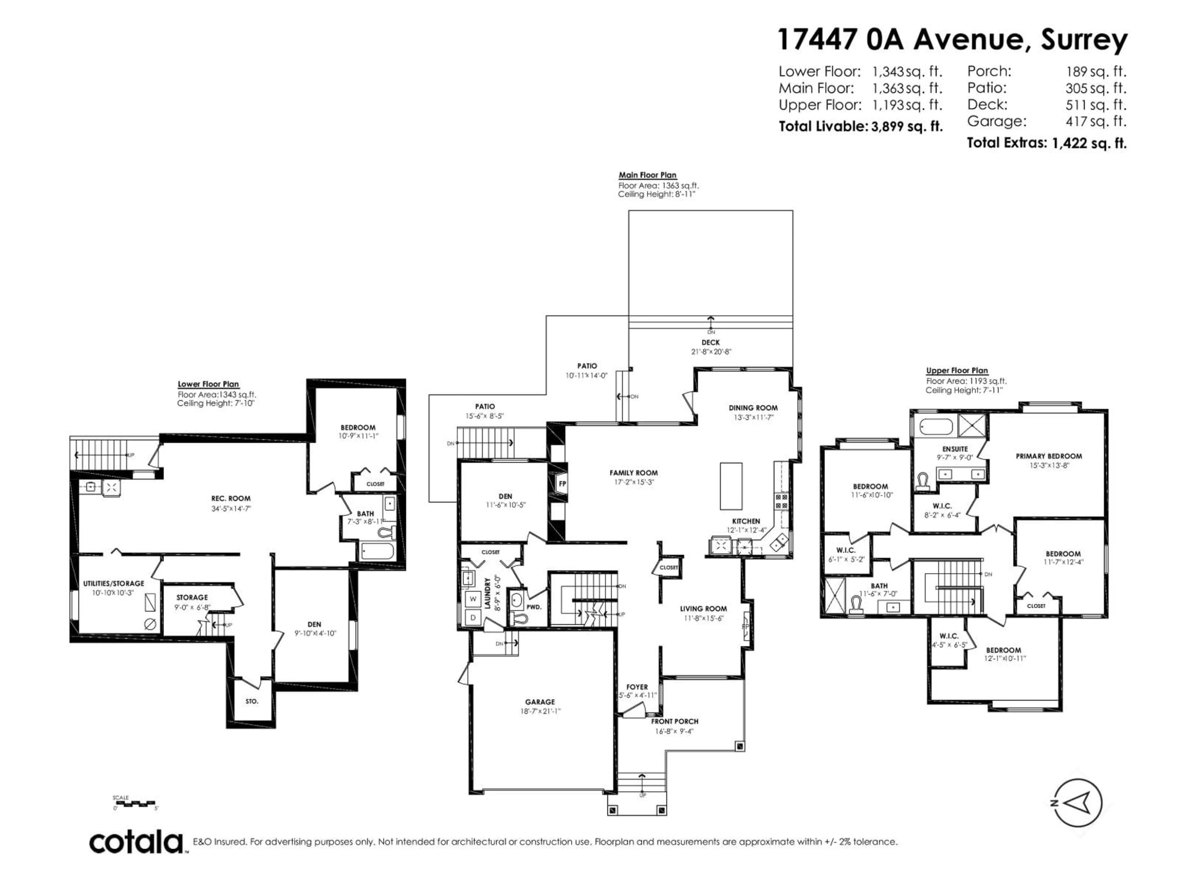 Floor plan for 17447 0A AVENUE, Surrey British Columbia V3S9P3