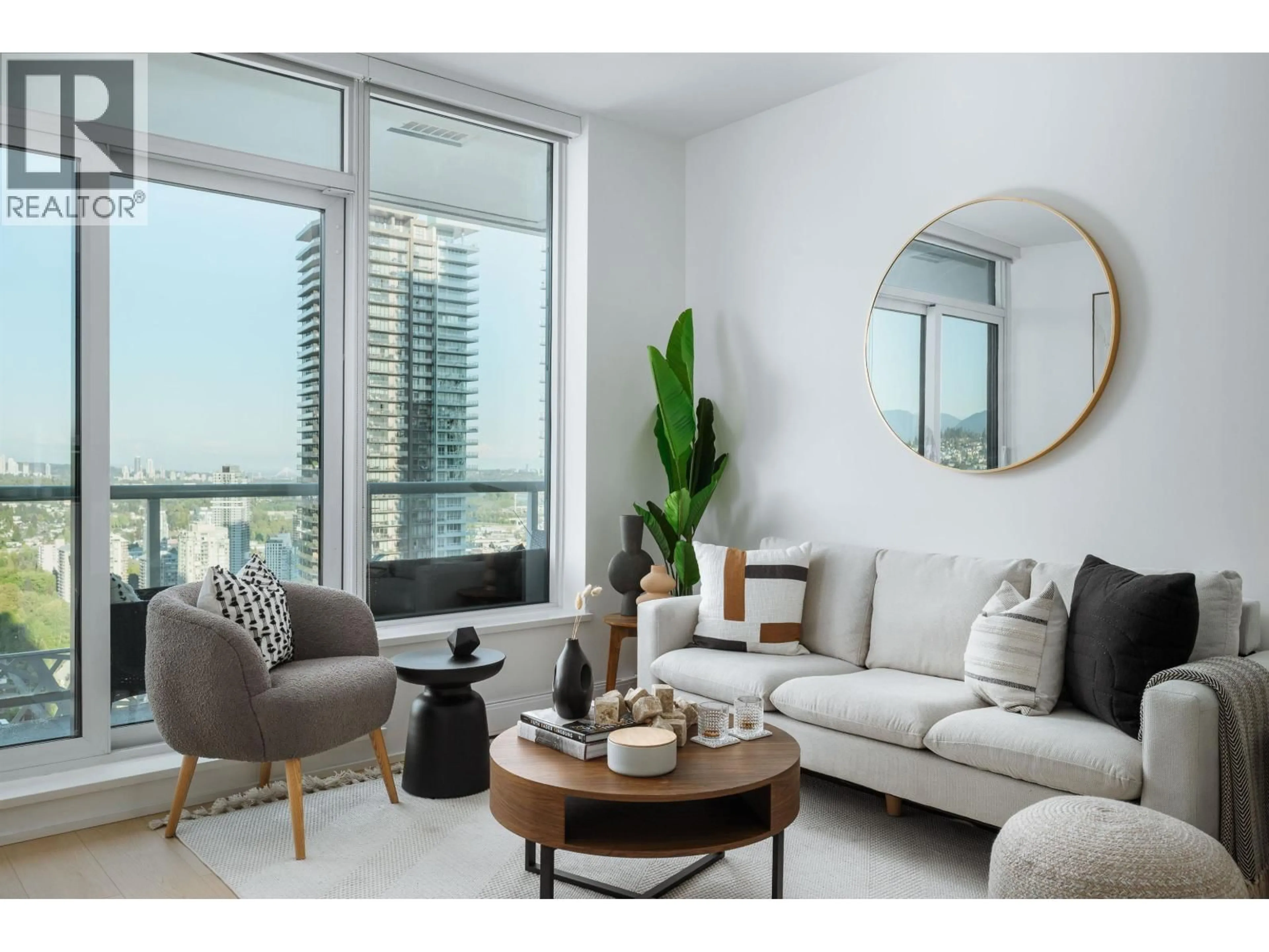 Living room with furniture, wood/laminate floor for 4103 - 4510 HALIFAX WAY, Burnaby British Columbia V5C0K4