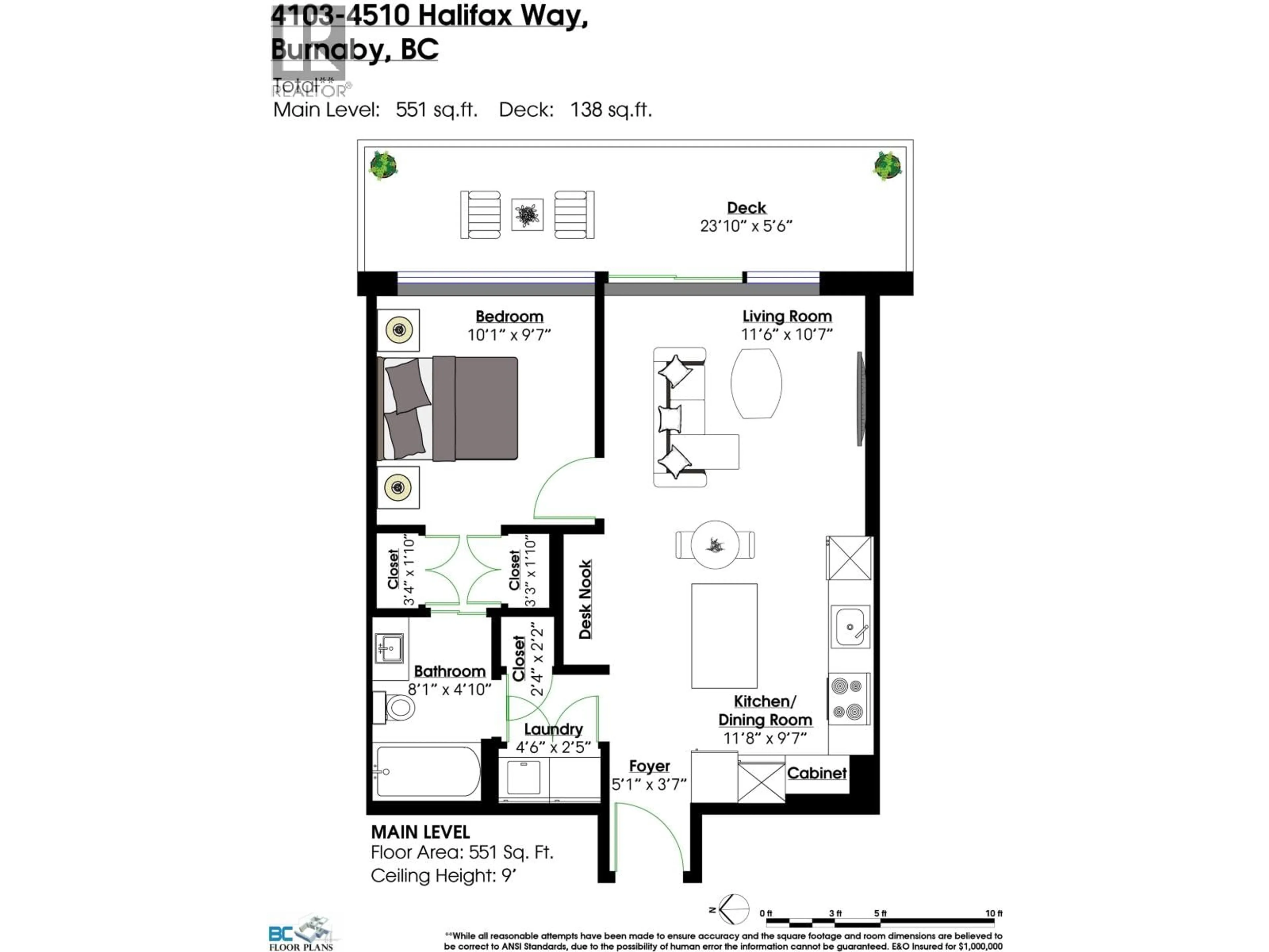 Floor plan for 4103 - 4510 HALIFAX WAY, Burnaby British Columbia V5C0K4