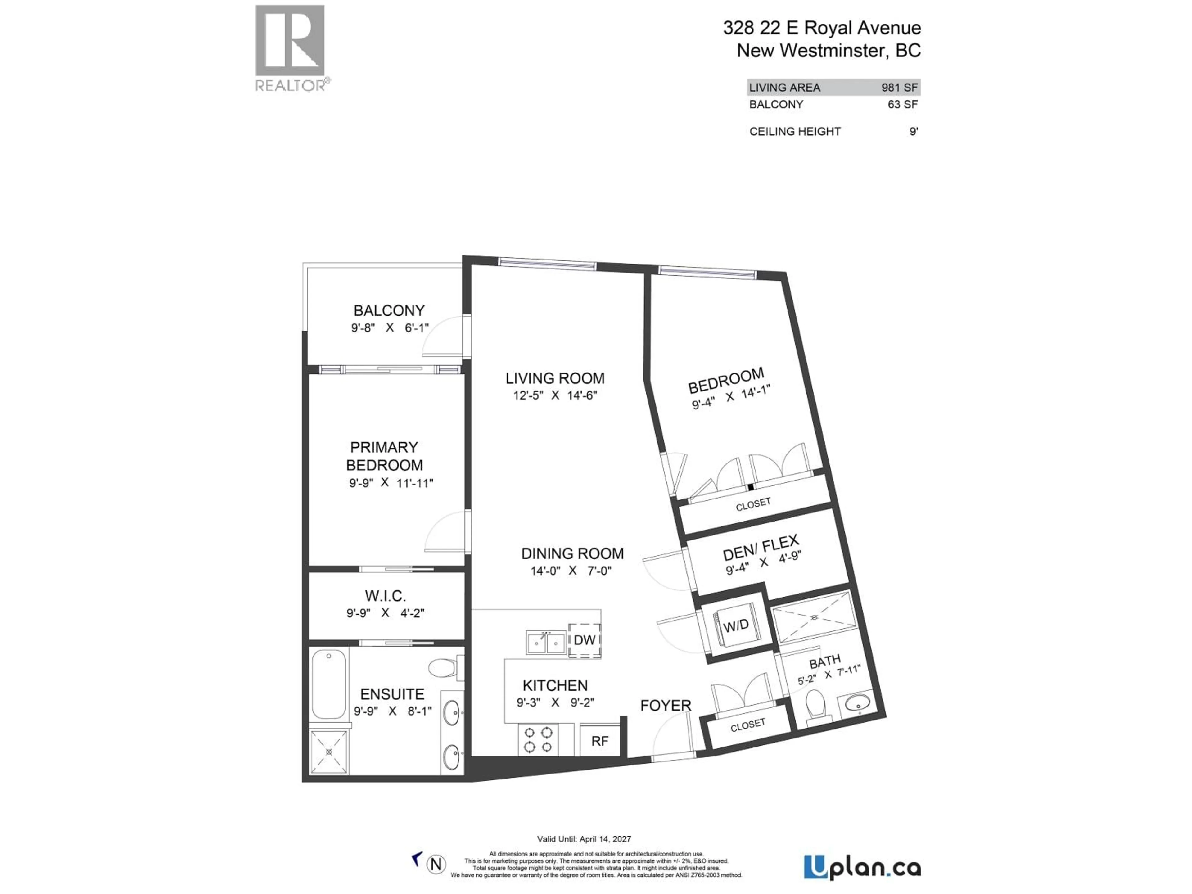 Floor plan for 328 - 22 ROYAL AVENUE, New Westminster British Columbia V3L0H1