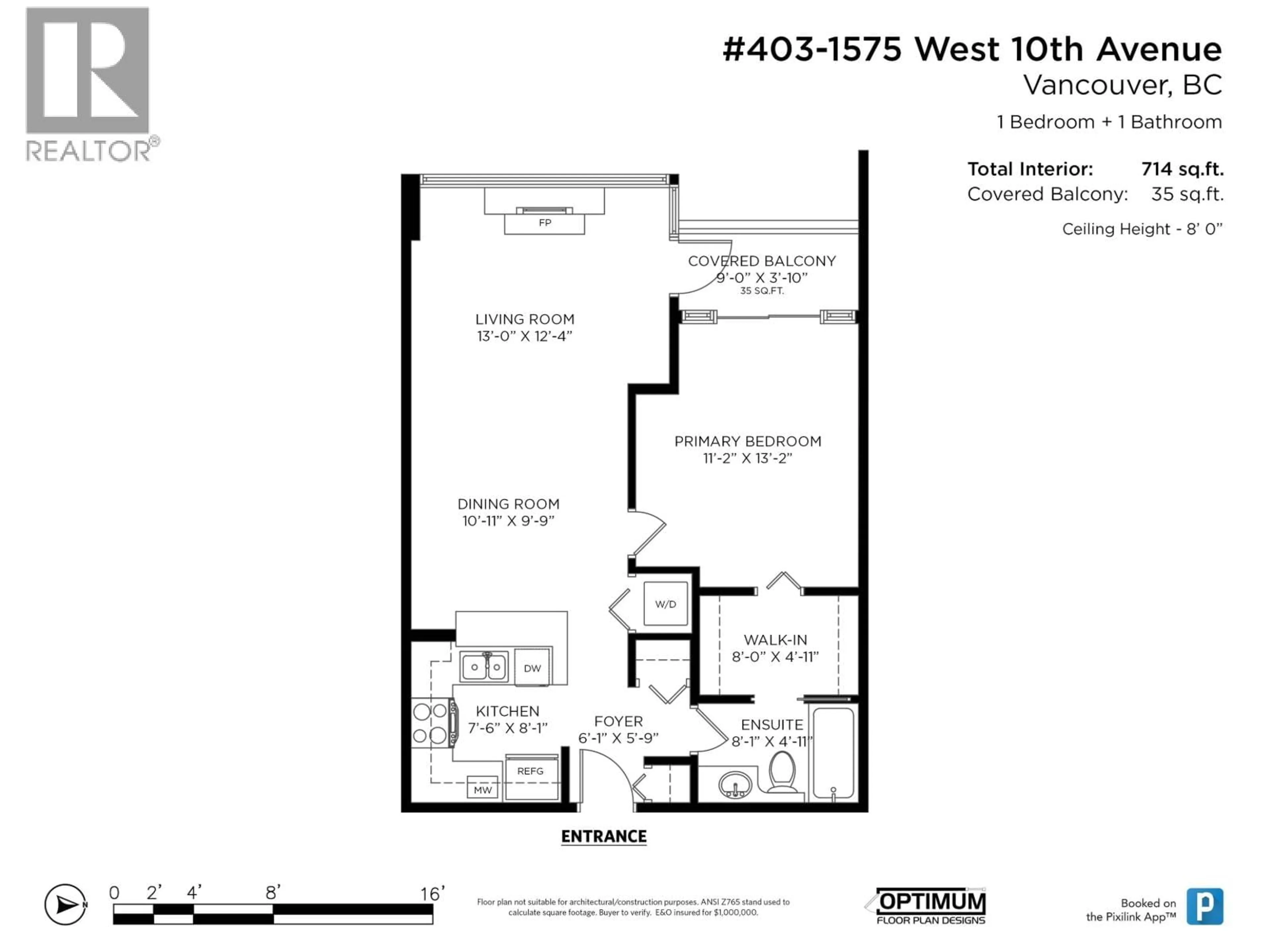 Floor plan for 403 - 1575 10TH AVENUE, Vancouver British Columbia V6J5L1