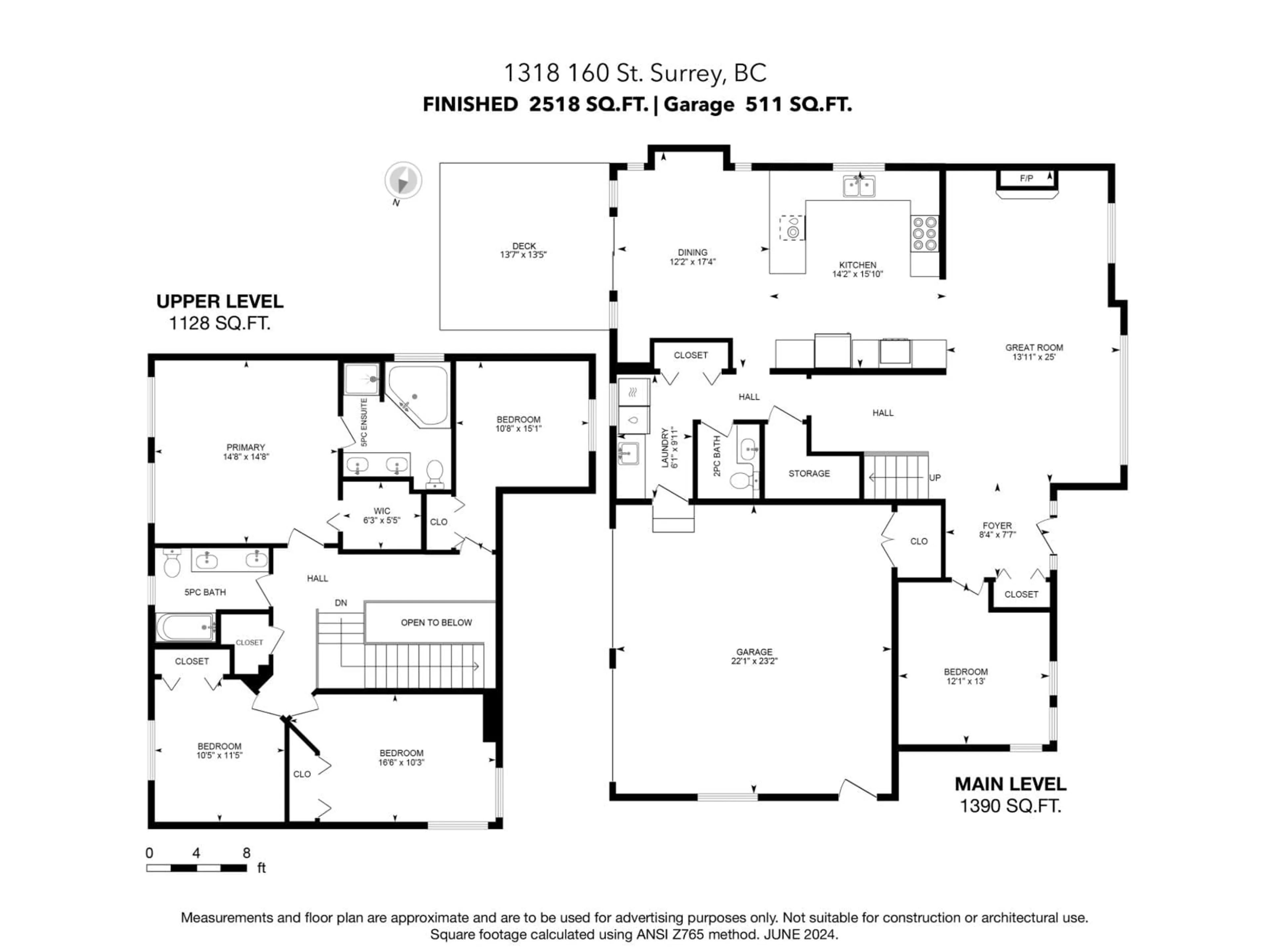 Floor plan for 1318 160 STREET, Surrey British Columbia V4A4W8