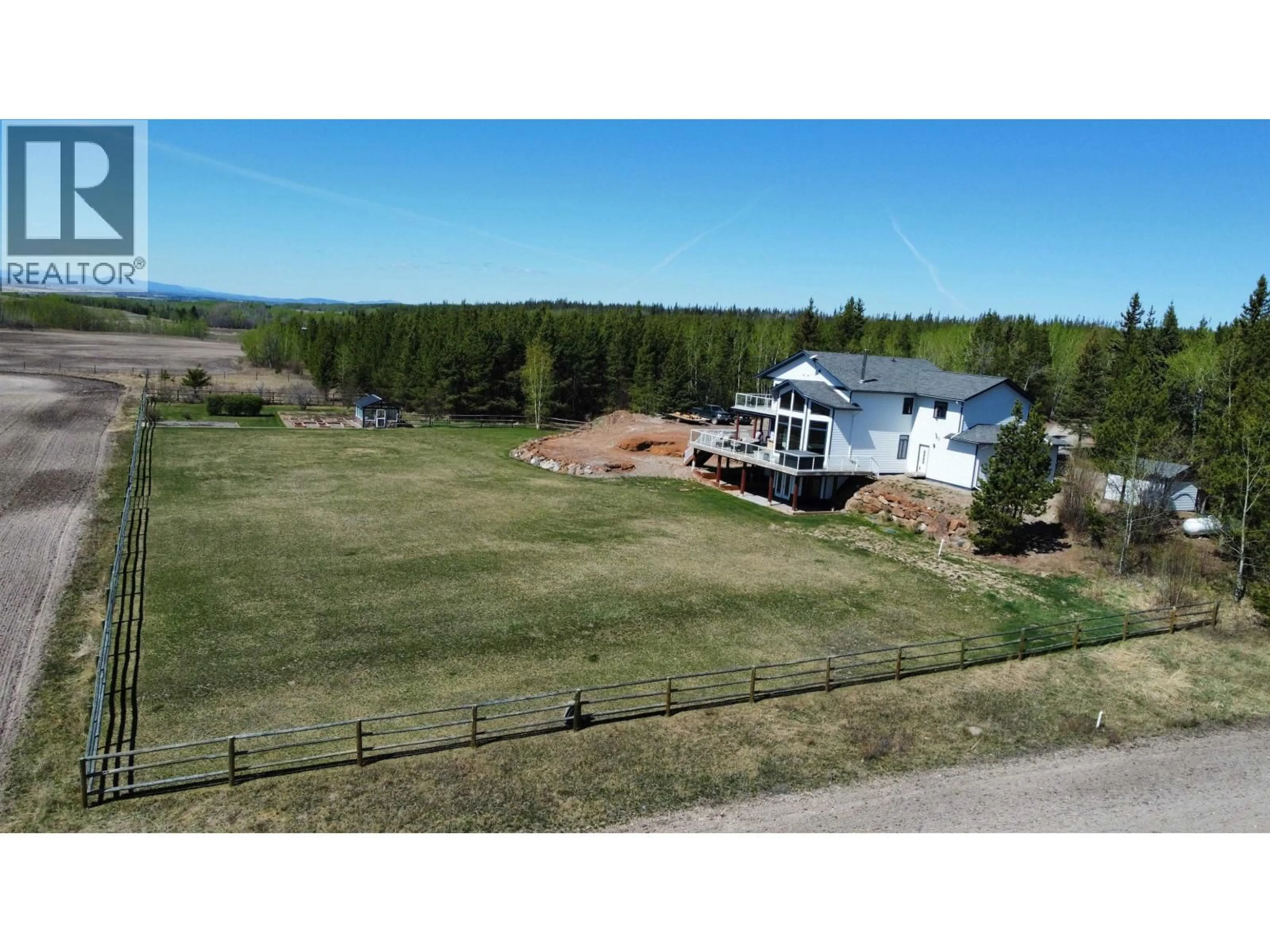 A pic from outside/outdoor area/front of a property/back of a property/a pic from drone, building for 4775 VALHALLA ROAD, Vanderhoof British Columbia V0J3A0