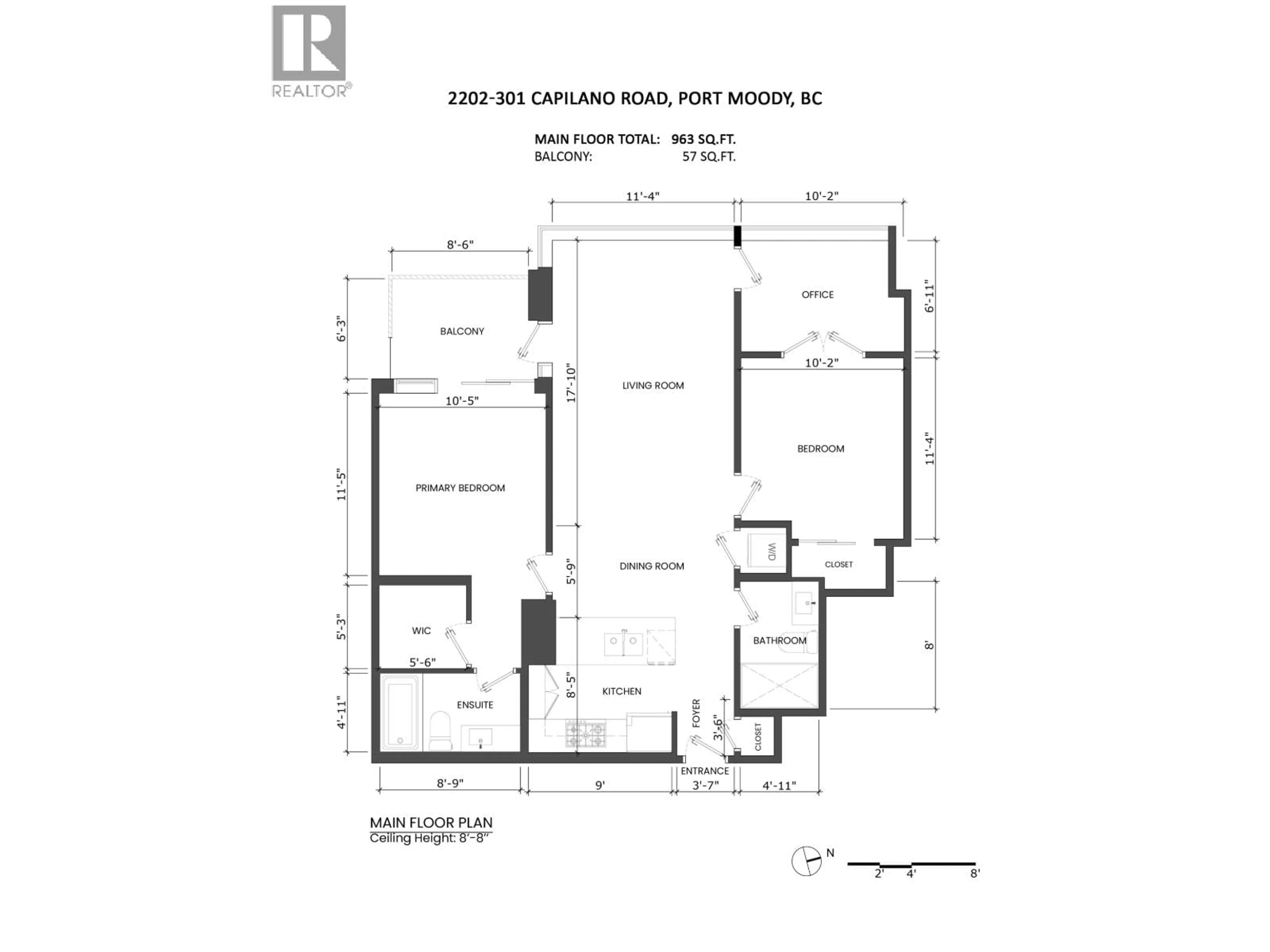 Floor plan for 2202 - 301 CAPILANO ROAD, Port Moody British Columbia V3H0G6