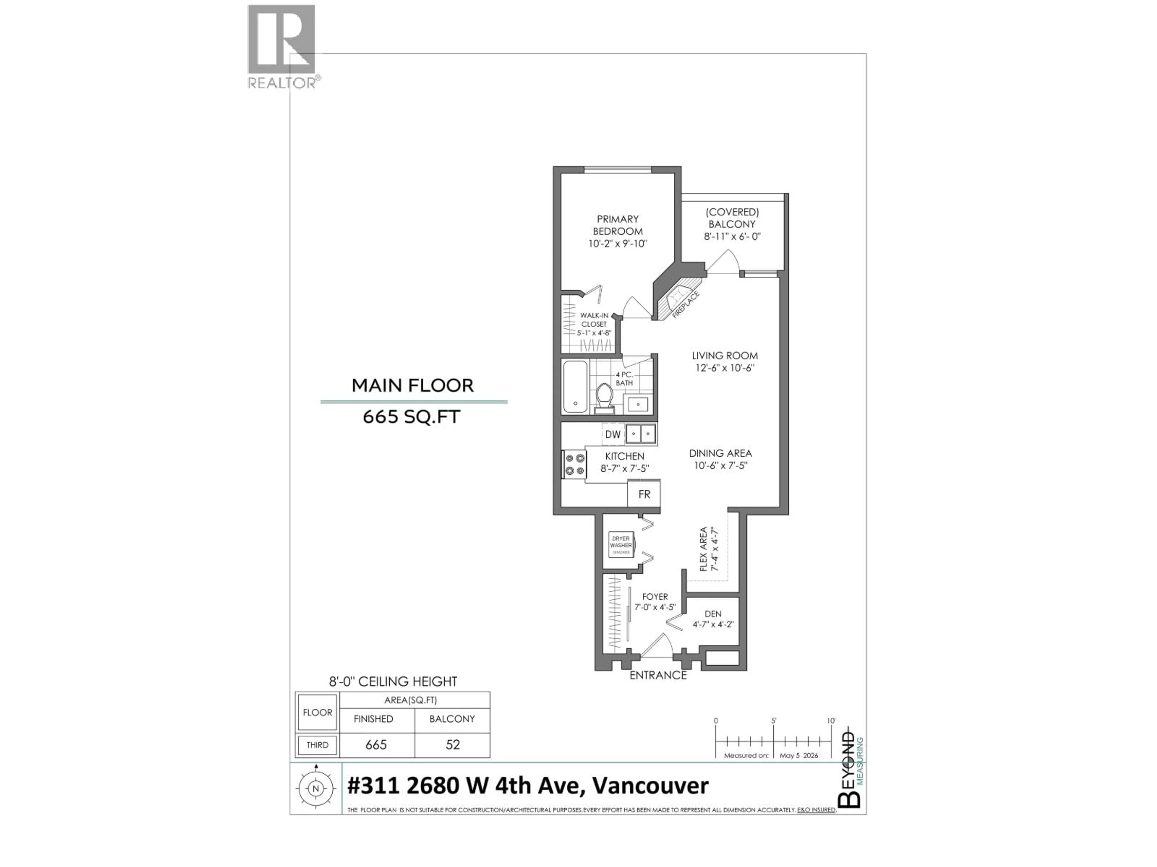 Floor plan for 311 - 2680 4TH AVENUE, Vancouver British Columbia V6K4S3