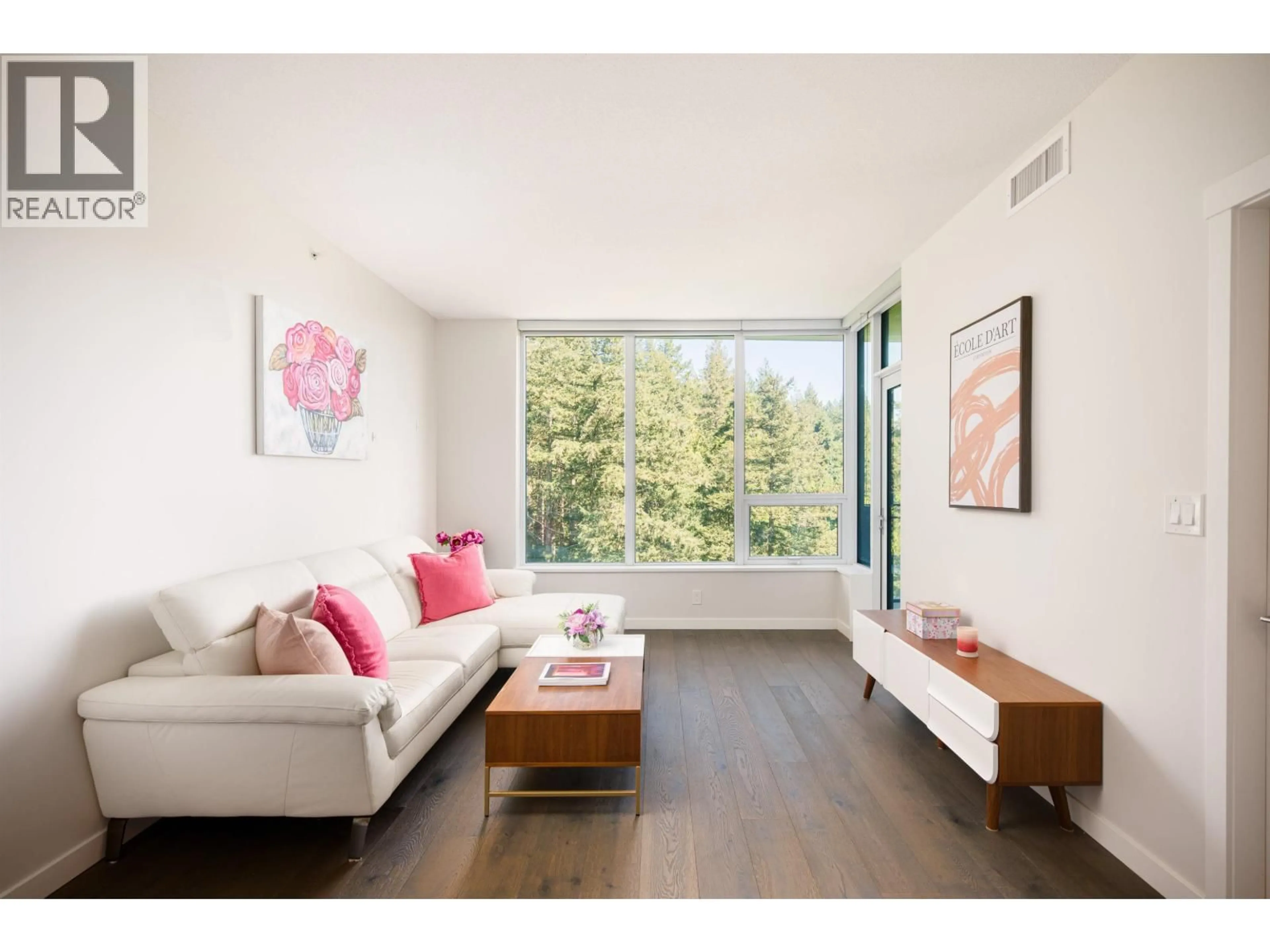 Living room with furniture, wood/laminate floor for 1307 - 3487 BINNING ROAD, Vancouver British Columbia V6S0A5