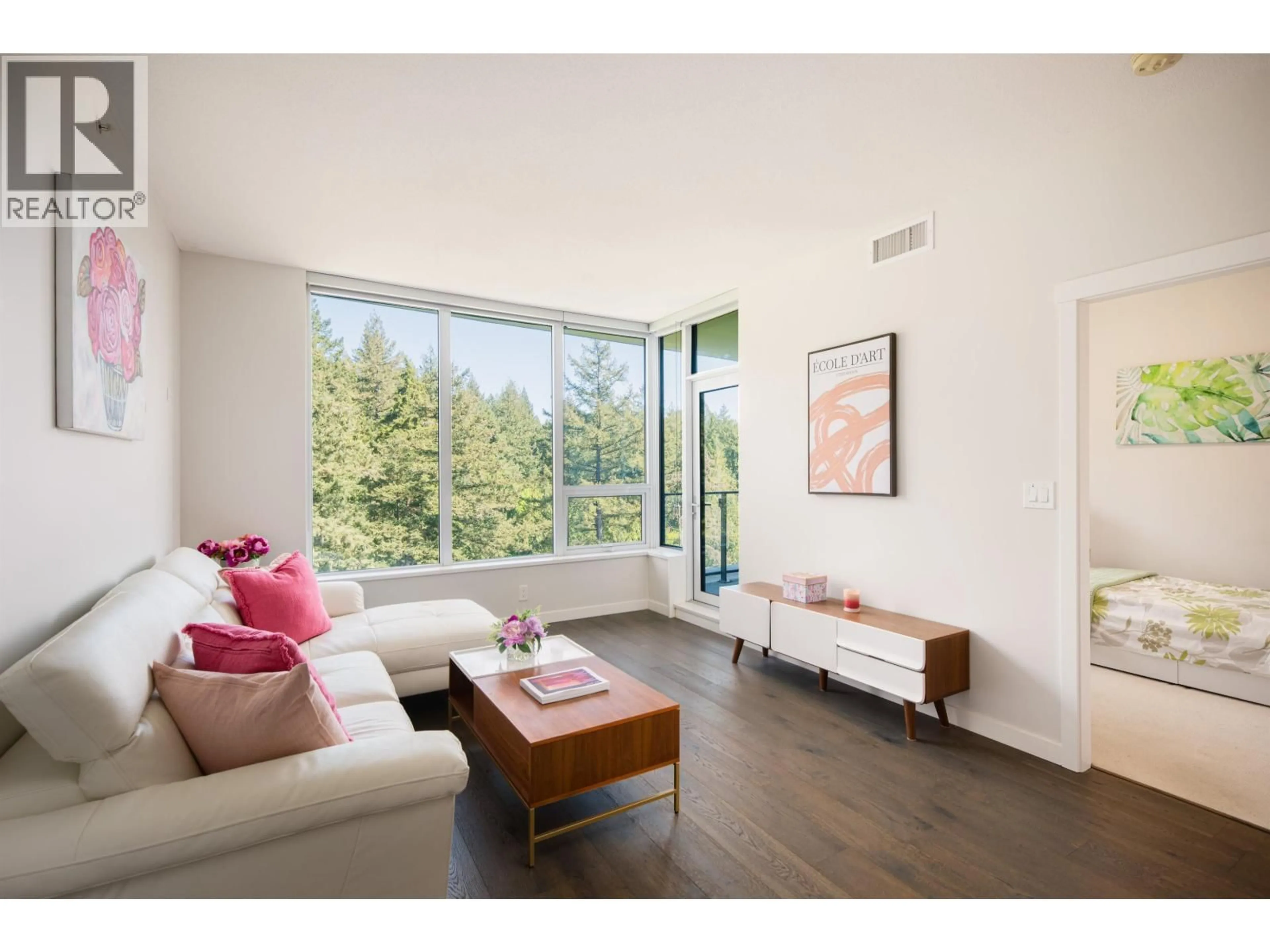 Living room with furniture, wood/laminate floor for 1307 - 3487 BINNING ROAD, Vancouver British Columbia V6S0A5