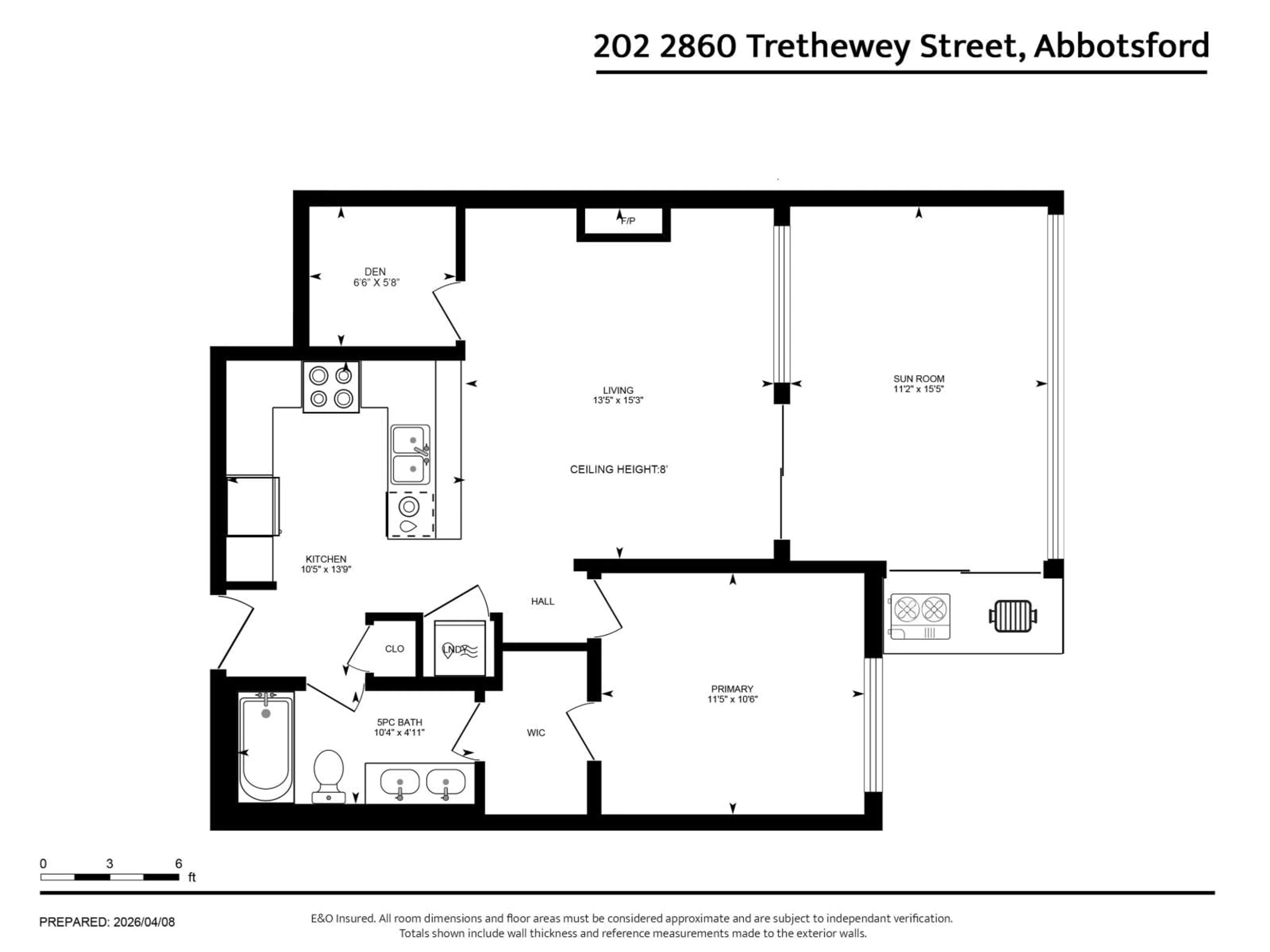 Floor plan for 202 - 2860 TRETHEWEY STREET, Abbotsford British Columbia V2T0G5