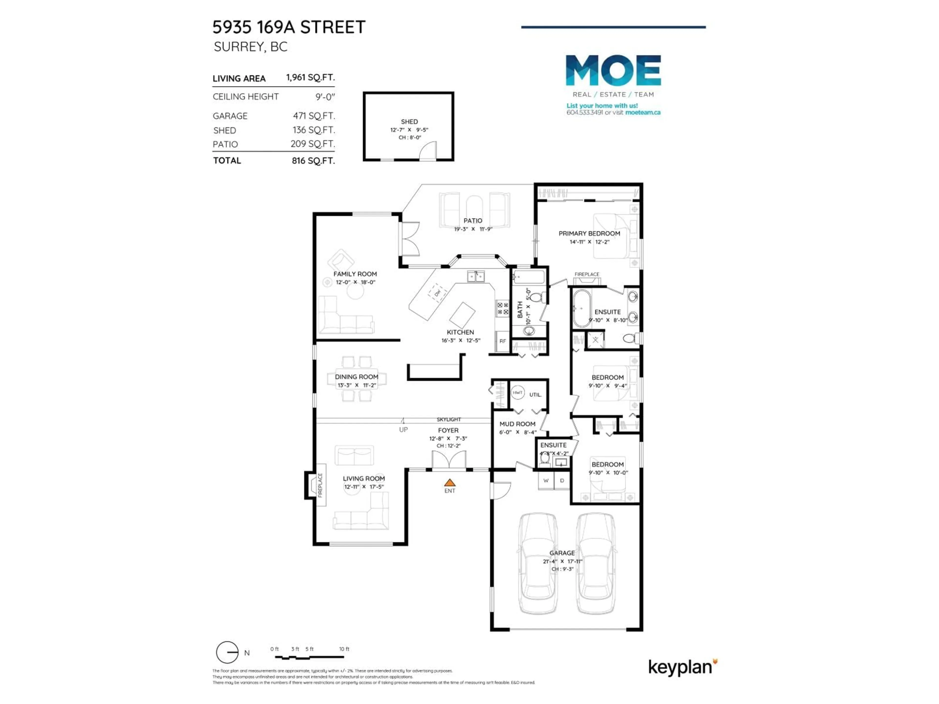 Floor plan for 5935 169A STREET, Surrey British Columbia V3S6Y6
