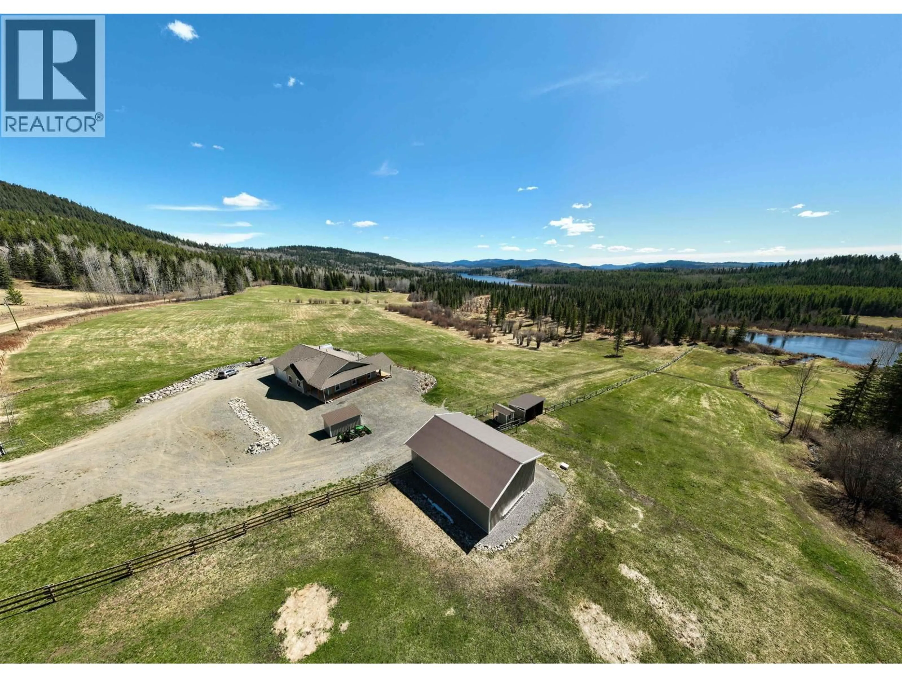 A pic from outside/outdoor area/front of a property/back of a property/a pic from drone, mountain view for 7155 GROSSETT ROAD, Lone Butte British Columbia V0K1X2