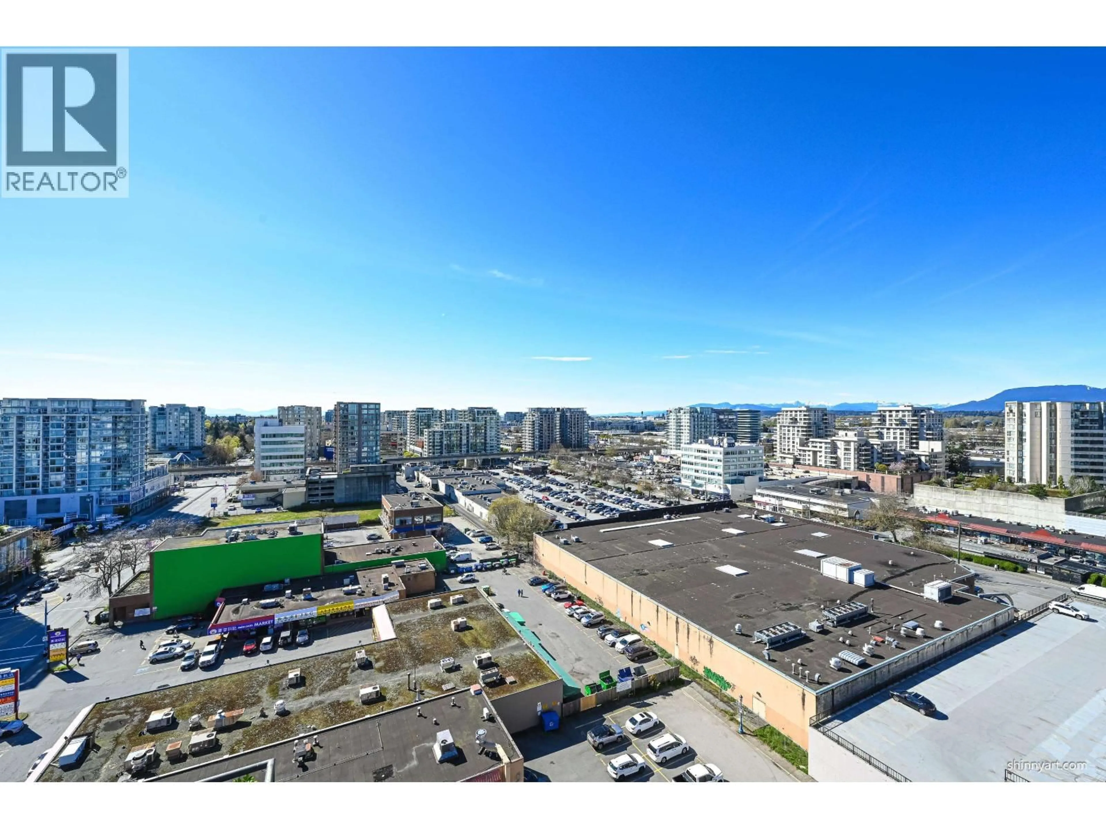 A pic from outside/outdoor area/front of a property/back of a property/a pic from drone, city buildings view from balcony for 1702 - 5933 COONEY ROAD, Richmond British Columbia V6X4H3
