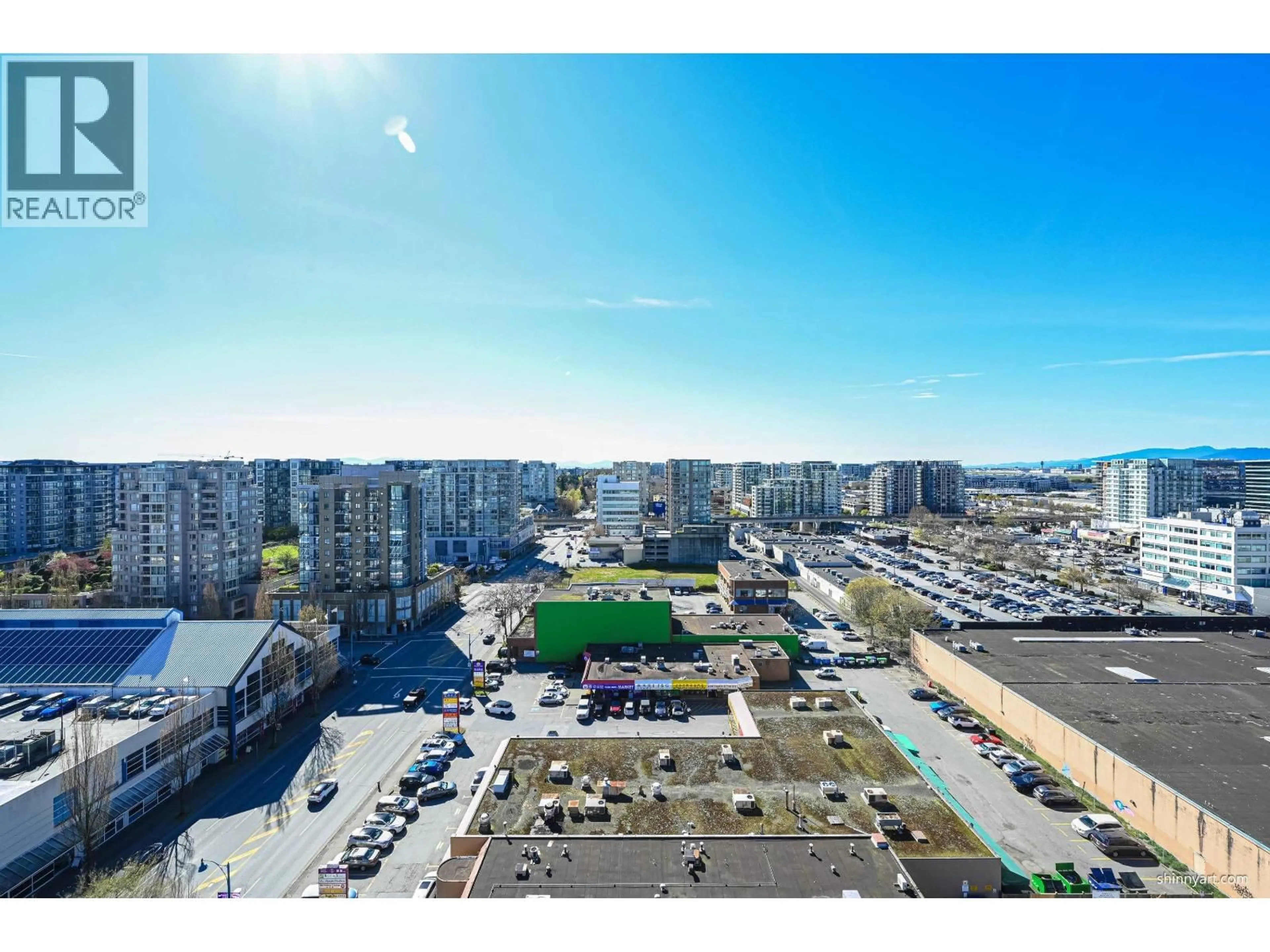 A pic from outside/outdoor area/front of a property/back of a property/a pic from drone, city buildings view from balcony for 1702 - 5933 COONEY ROAD, Richmond British Columbia V6X4H3