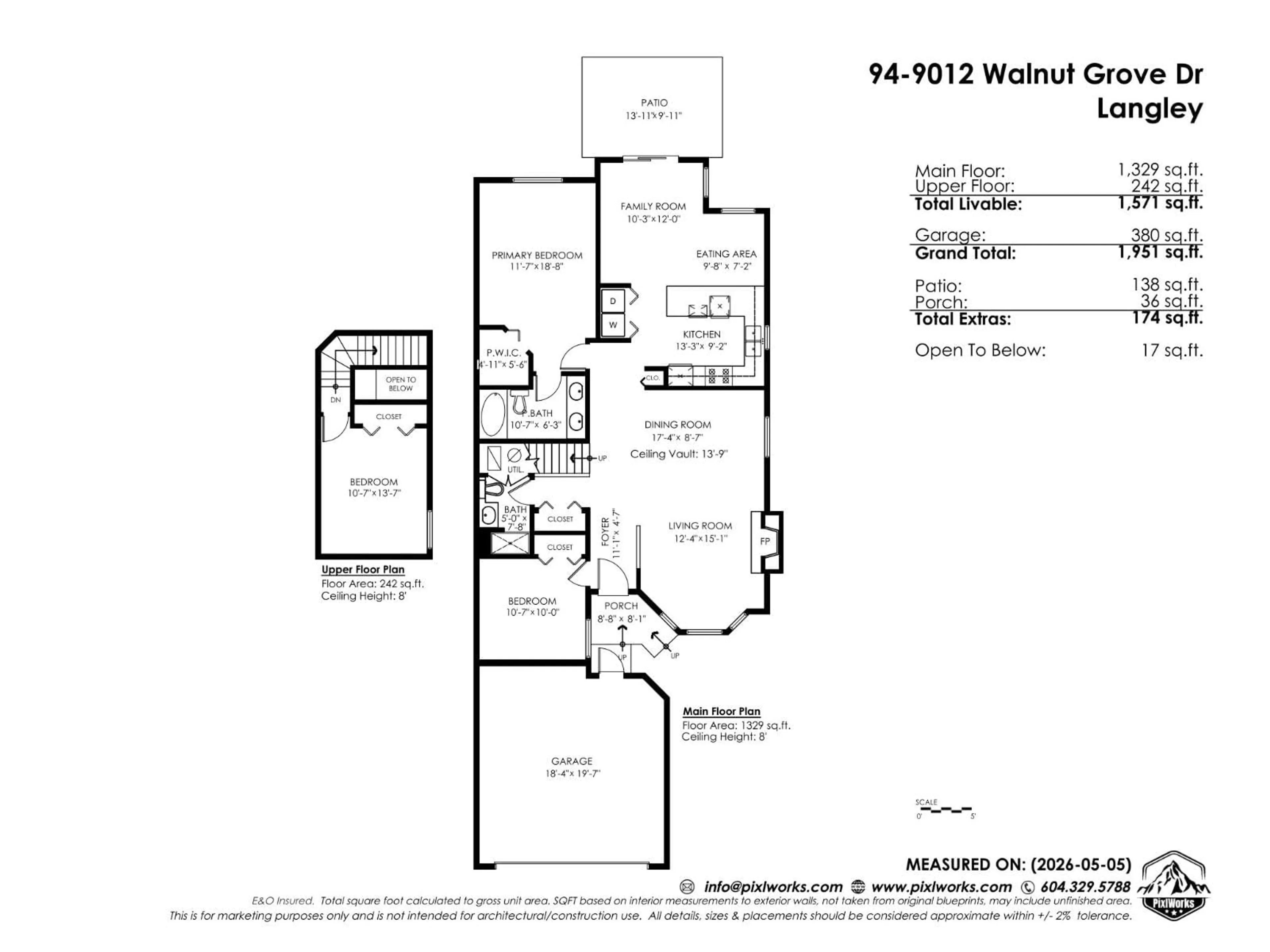 Floor plan for 94 - 9012 WALNUT GROVE DRIVE, Langley British Columbia V1M2K3