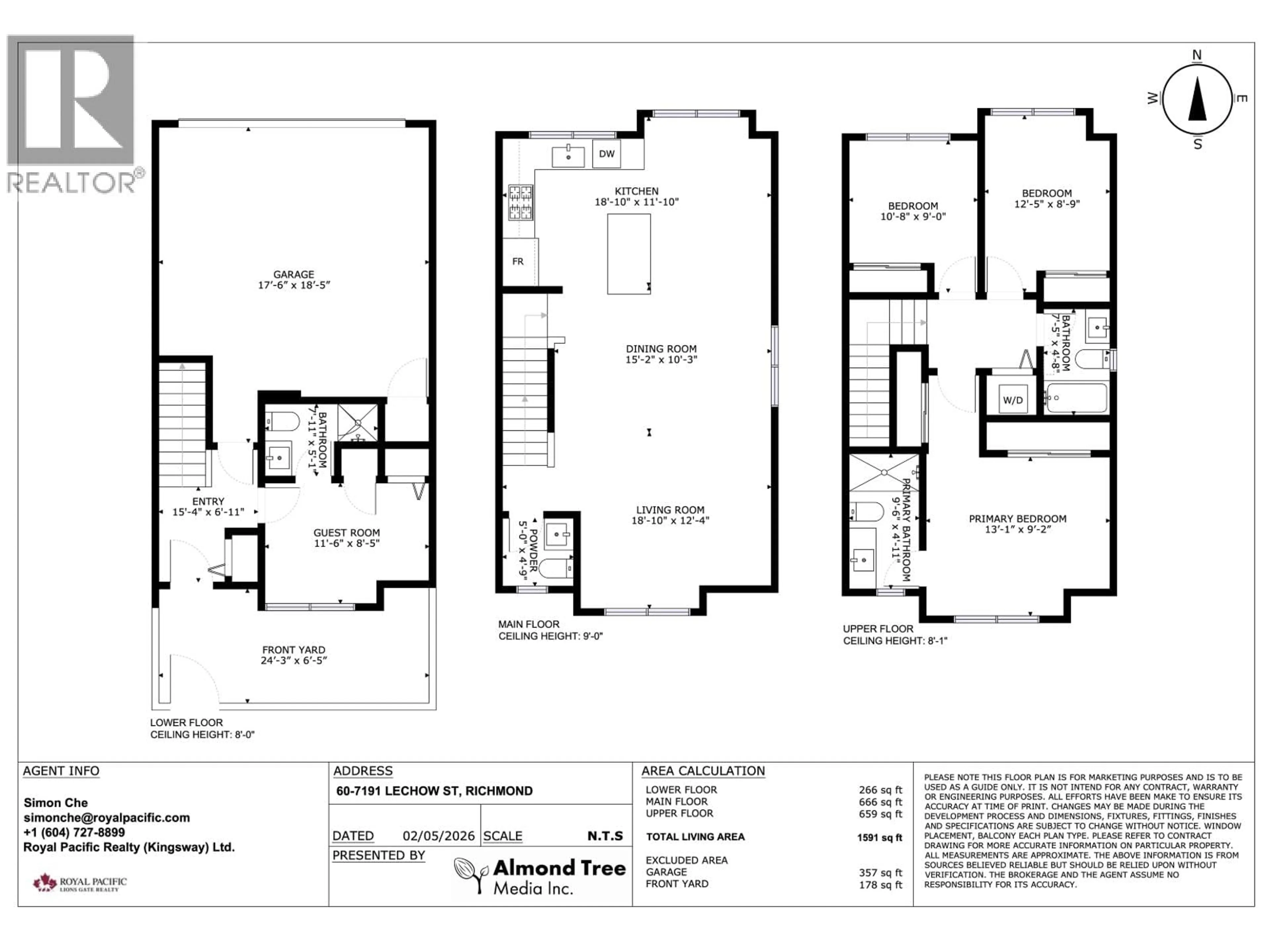 Floor plan for 60 - 7191 LECHOW STREET, Richmond British Columbia V6Y0L1