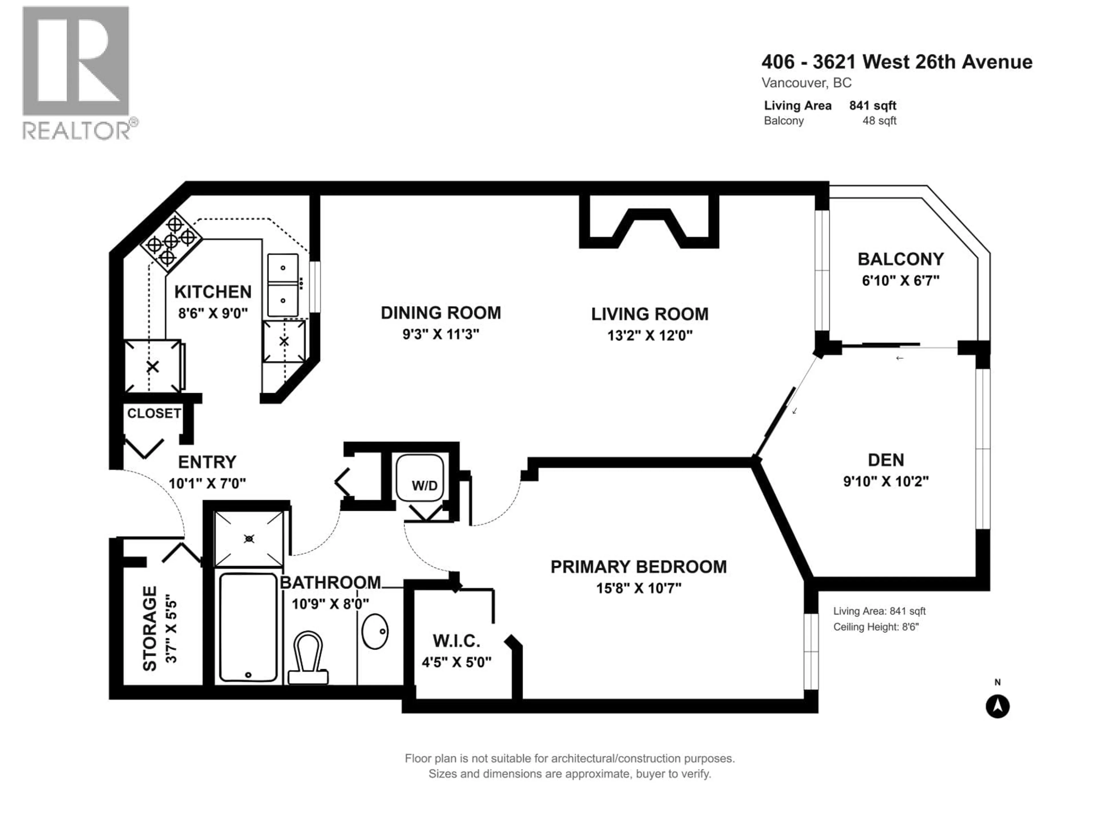 Floor plan for 406 - 3621 26TH AVENUE, Vancouver British Columbia V6S1P2