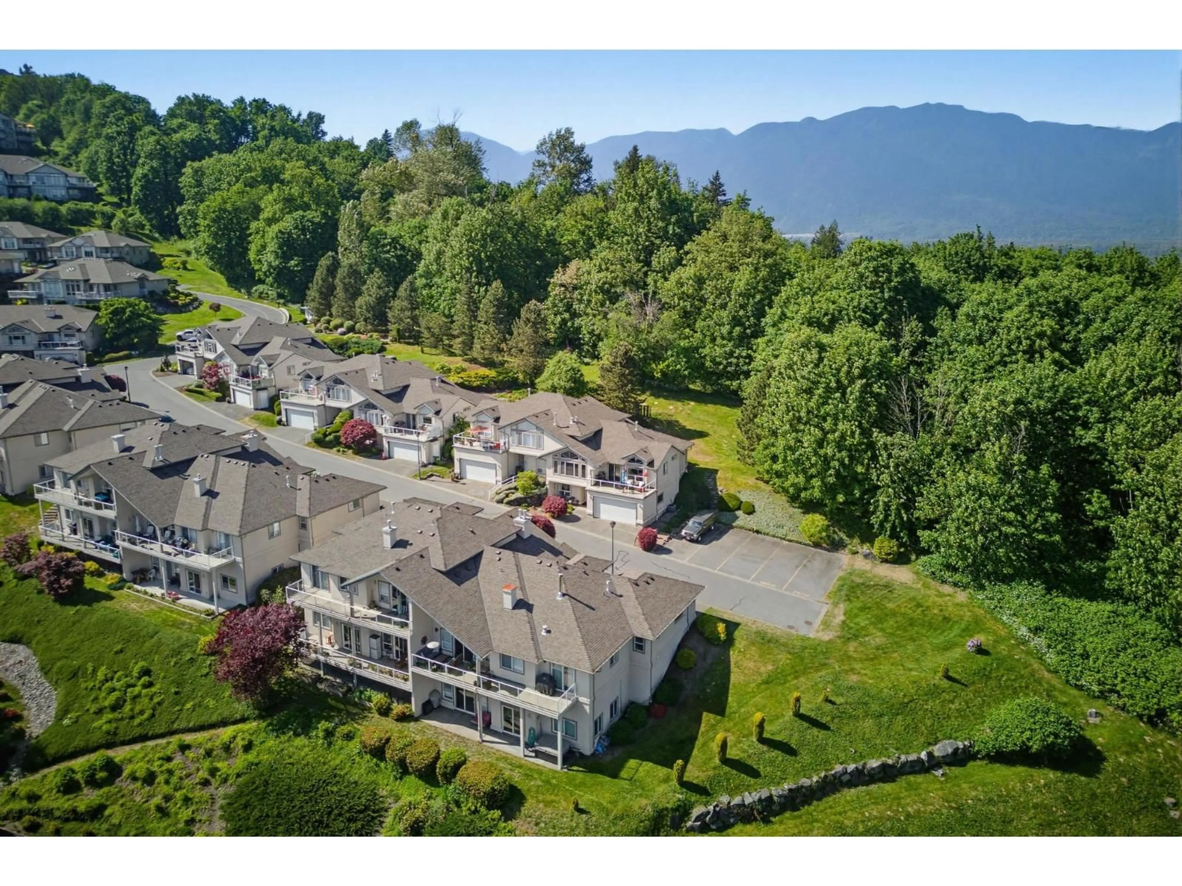 A pic from outside/outdoor area/front of a property/back of a property/a pic from drone, mountain view for 46 - 8590 SUNRISE DRIVE, Chilliwack British Columbia V2R3Z4