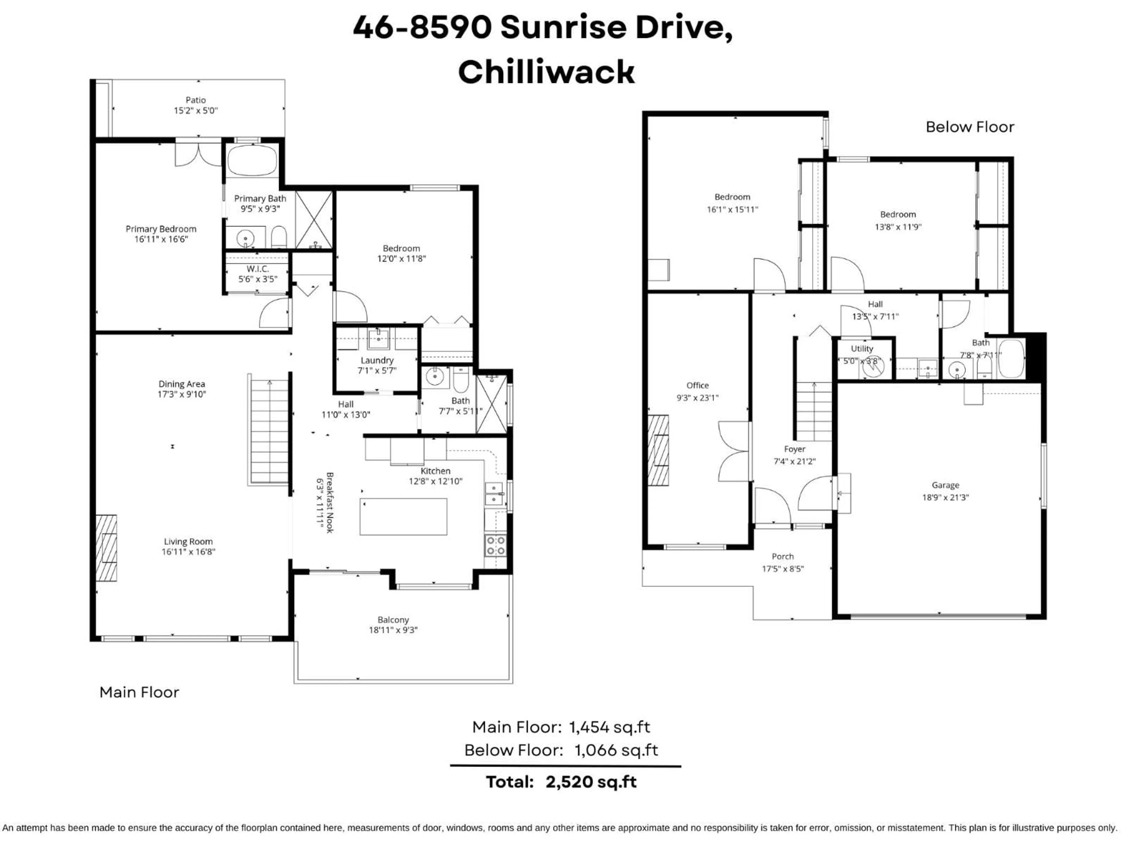 Floor plan for 46 - 8590 SUNRISE DRIVE, Chilliwack British Columbia V2R3Z4