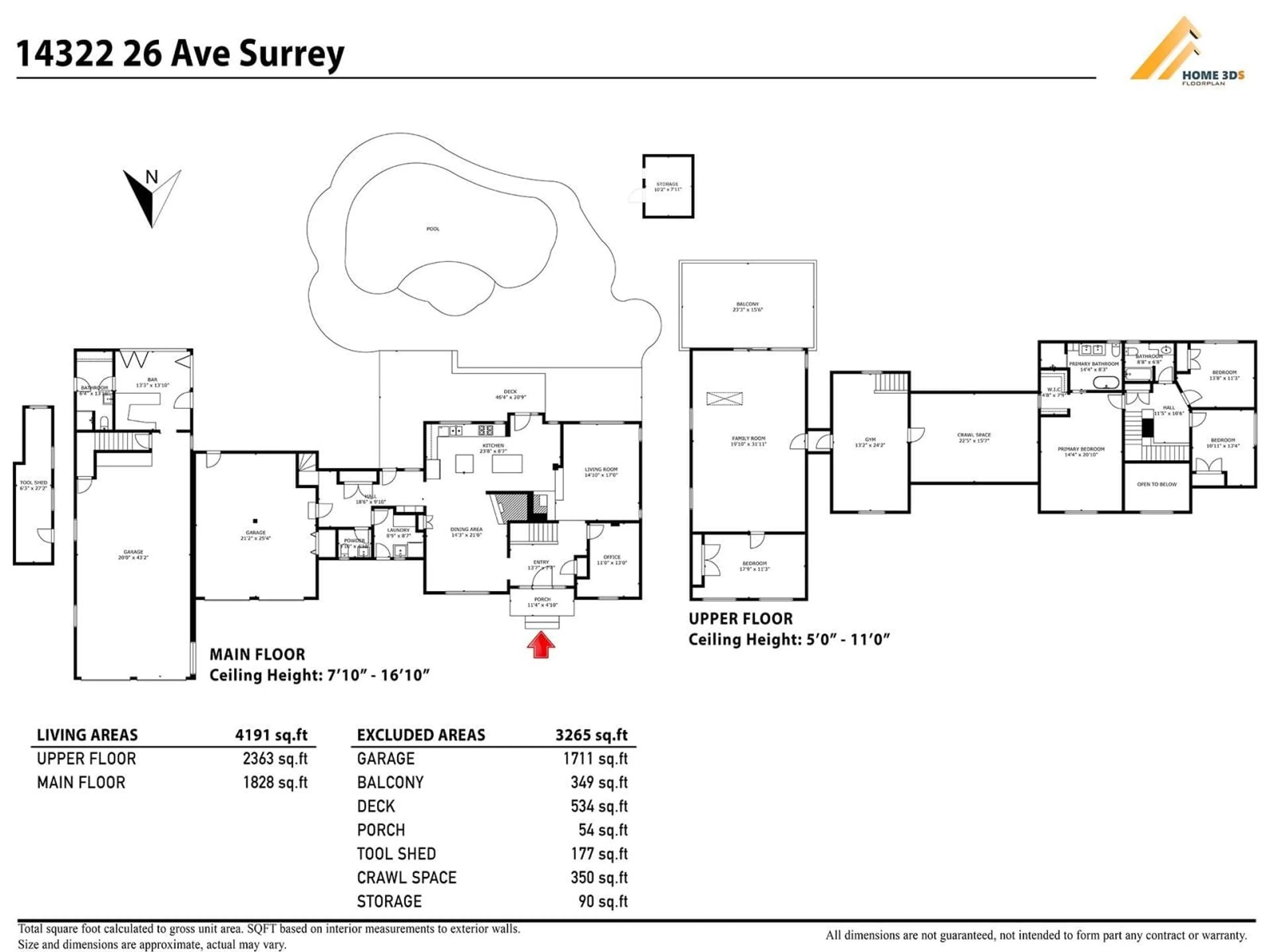 Floor plan for 14322 26 AVENUE, Surrey British Columbia V4P2G7