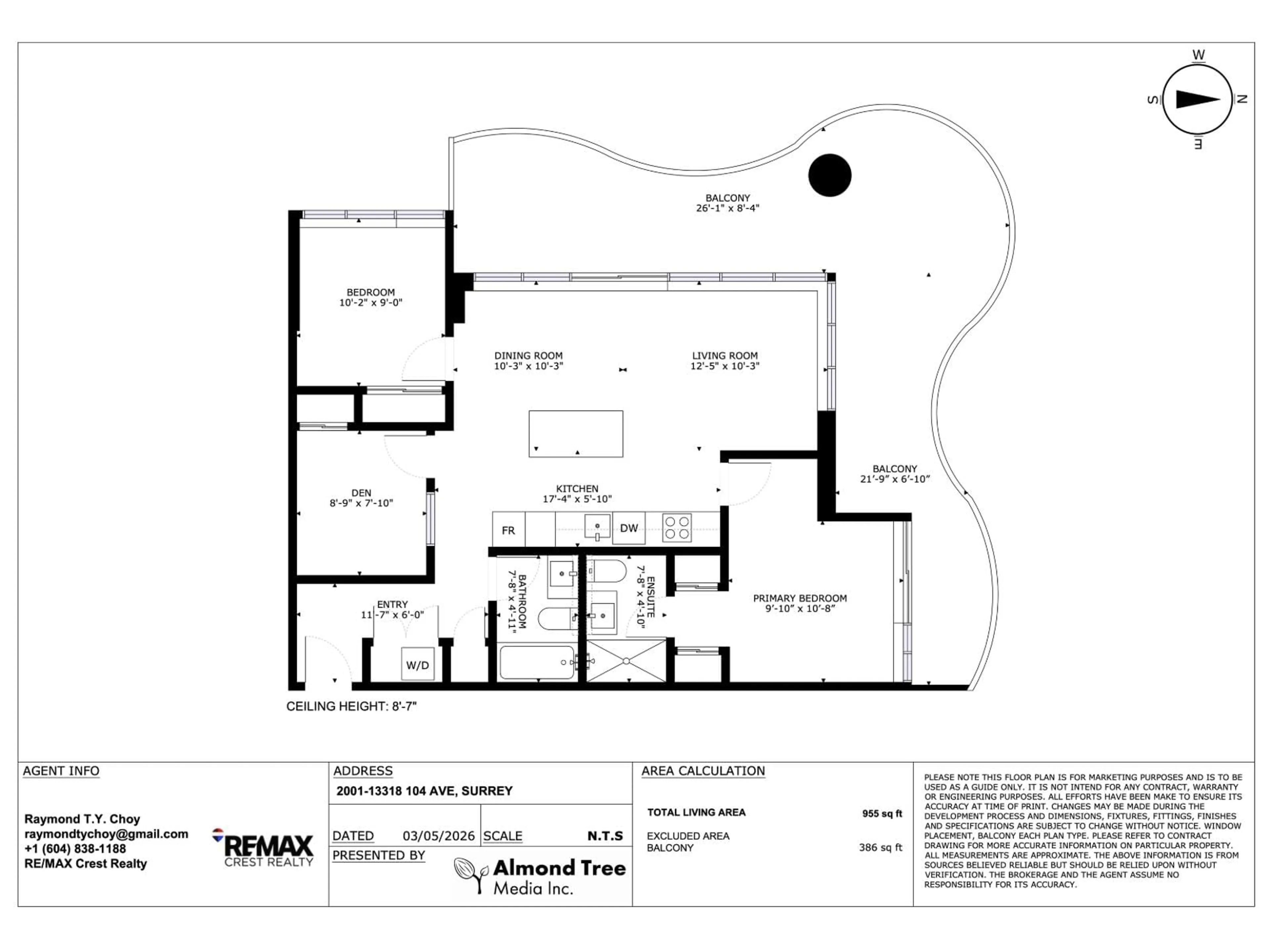 Floor plan for 2001 - 13318 104 AVENUE, Surrey British Columbia V3T0R2