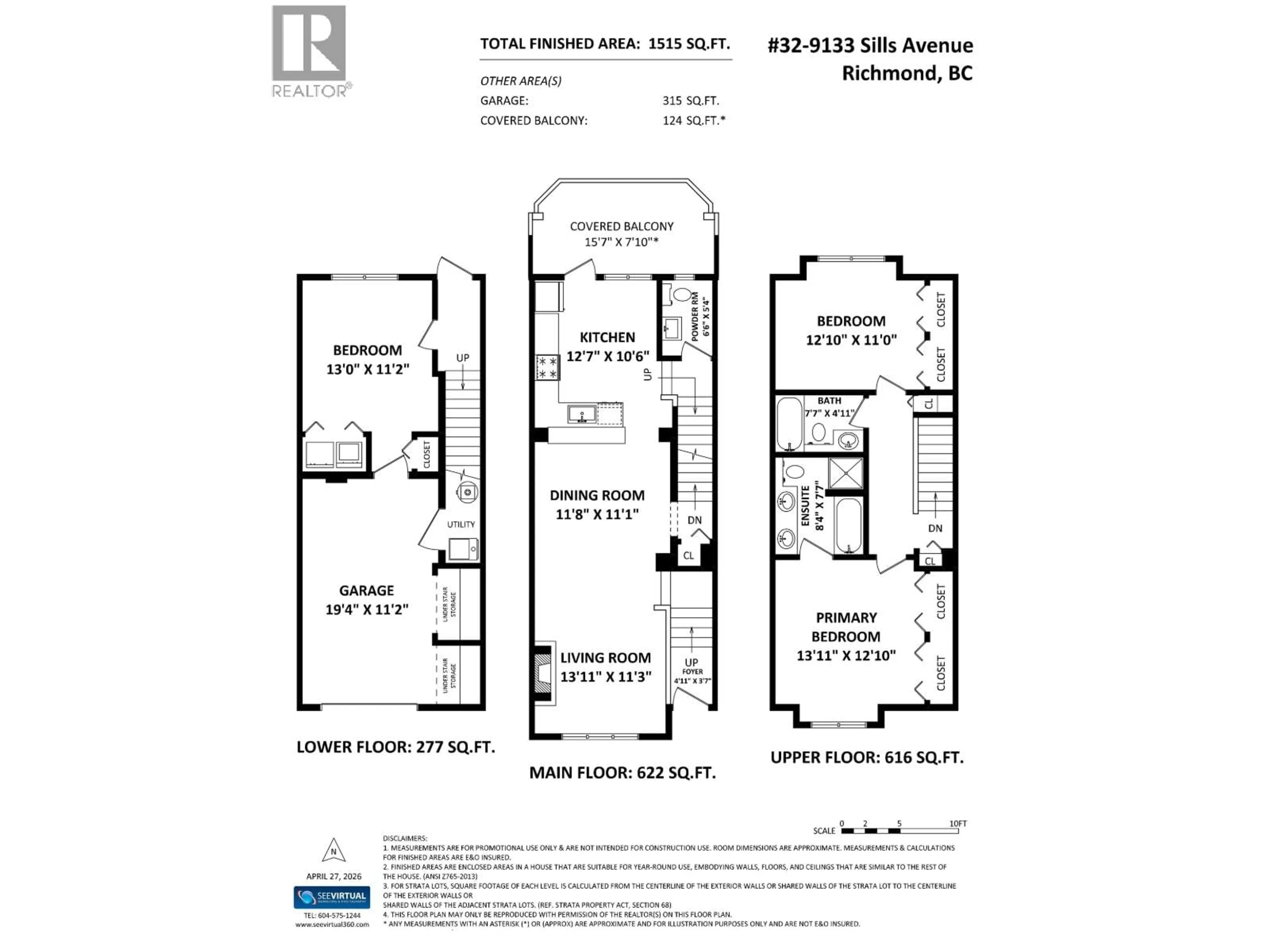 Floor plan for 32 - 9133 SILLS AVENUE, Richmond British Columbia V6Y4H6