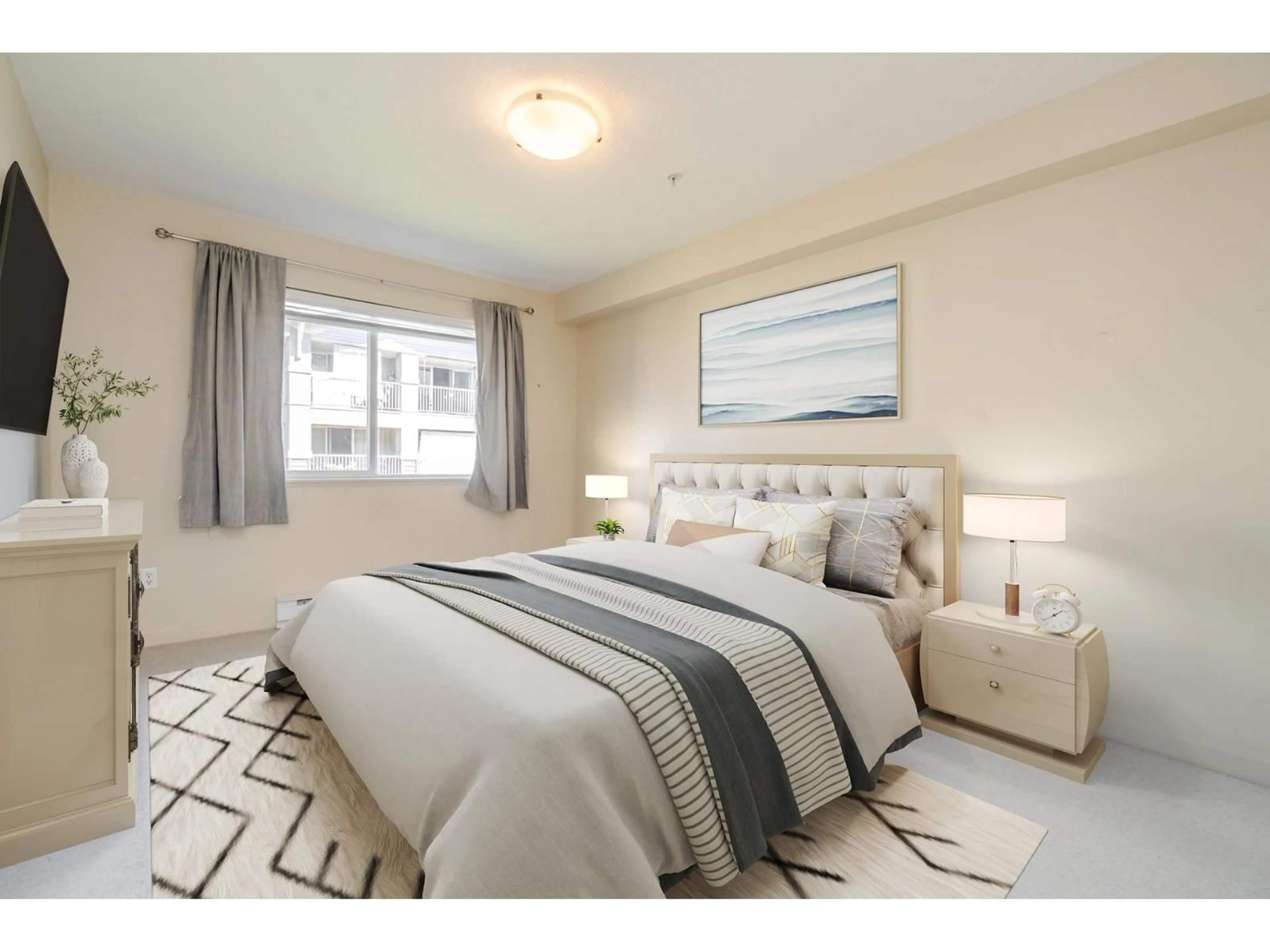 Bedroom with bed, carpet floor for 305 - 2038 SANDALWOOD CRESCENT, Abbotsford British Columbia V2S3H6