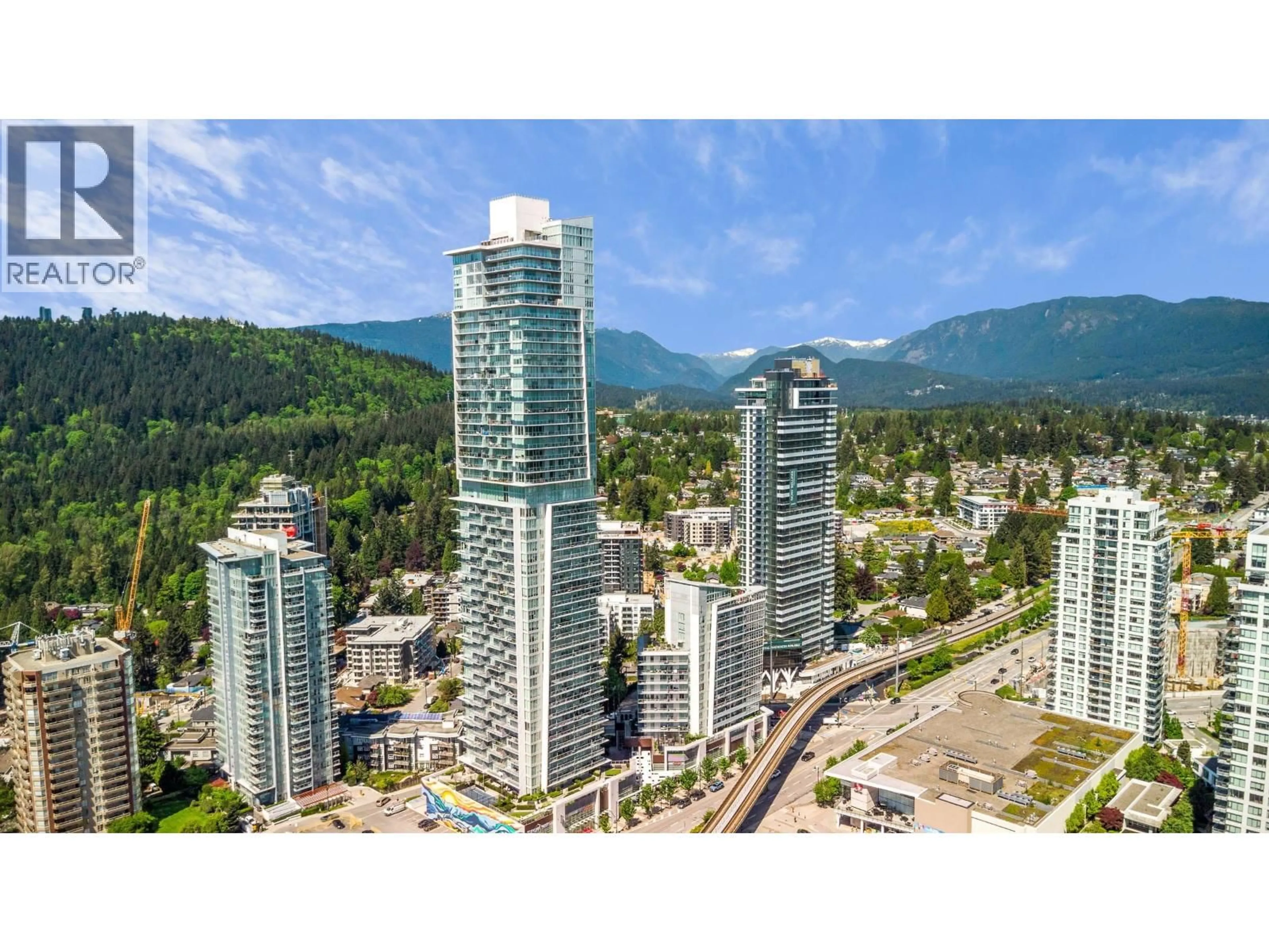 A pic from outside/outdoor area/front of a property/back of a property/a pic from drone, city buildings view from balcony for 907 - 567 CLARKE ROAD, Coquitlam British Columbia V3J0K7
