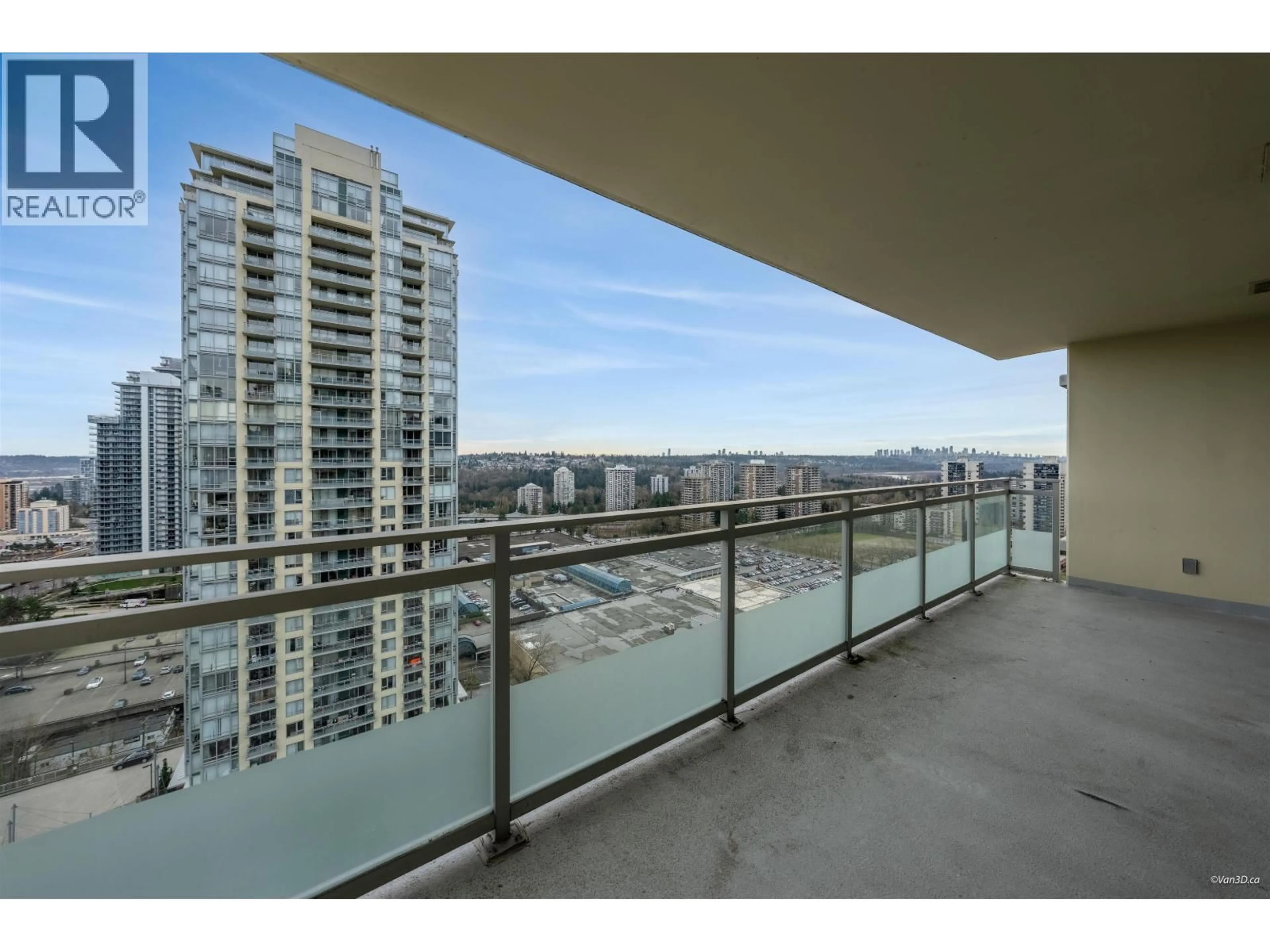 Balcony in the apartment, city buildings view from balcony for 2201 - 9868 CAMERON STREET, Burnaby British Columbia V3J0A5