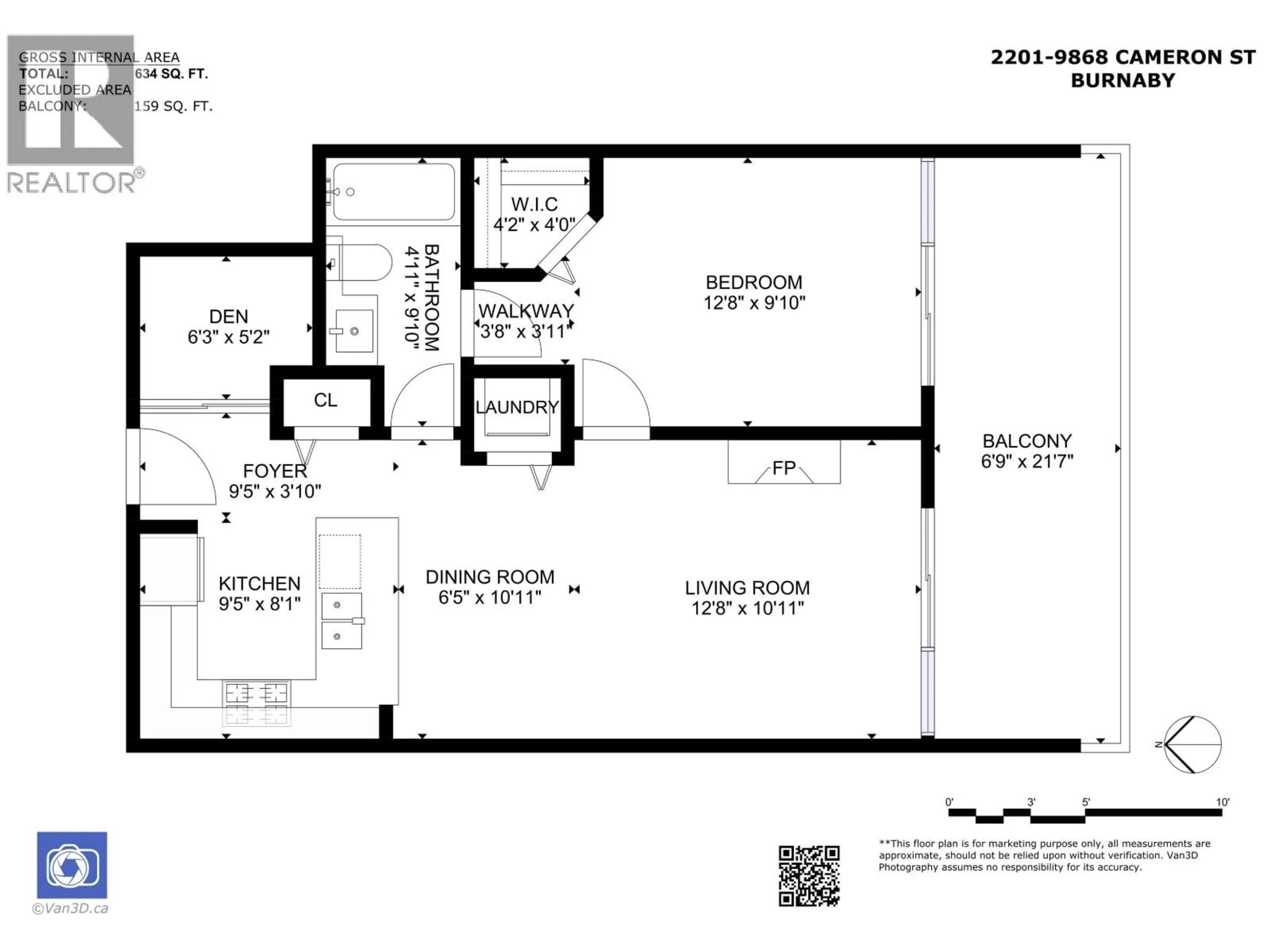 Floor plan for 2201 - 9868 CAMERON STREET, Burnaby British Columbia V3J0A5