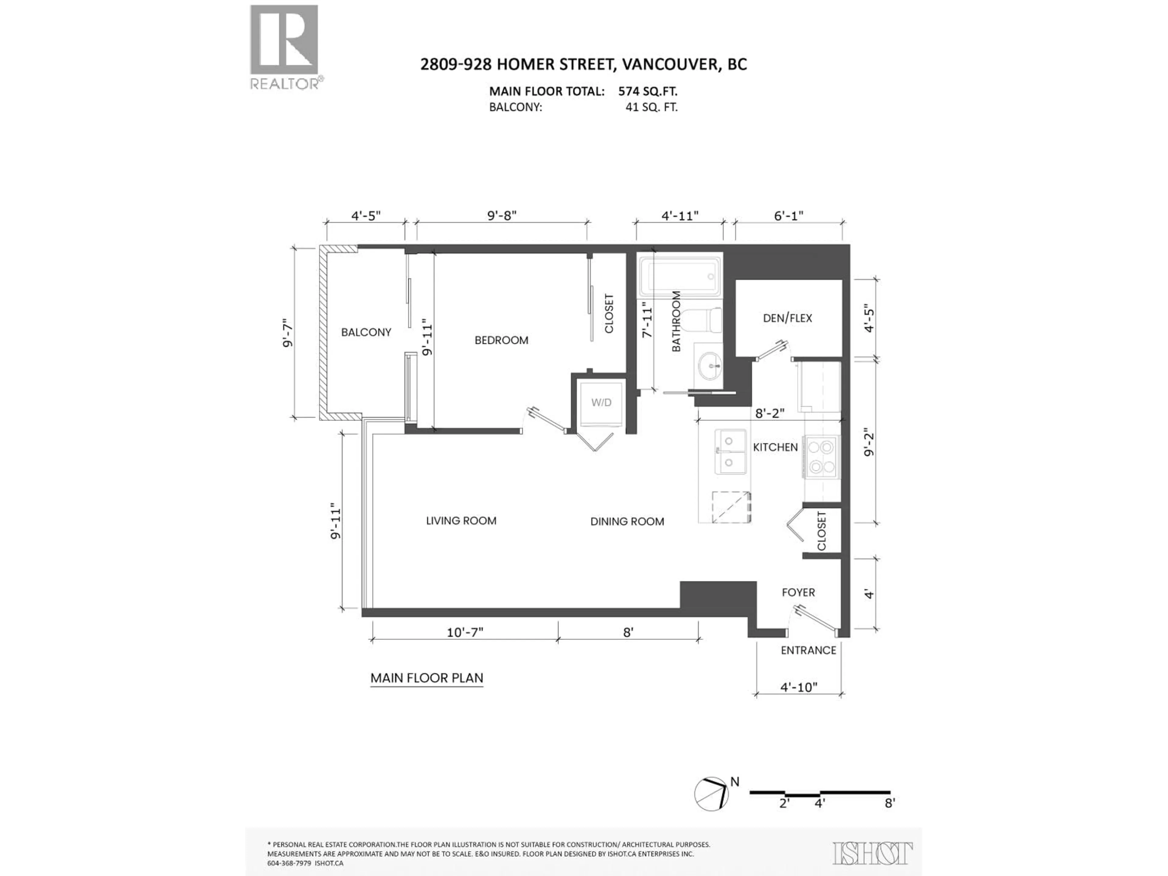 Floor plan for 2809 - 928 HOMER STREET, Vancouver British Columbia V6B1T7