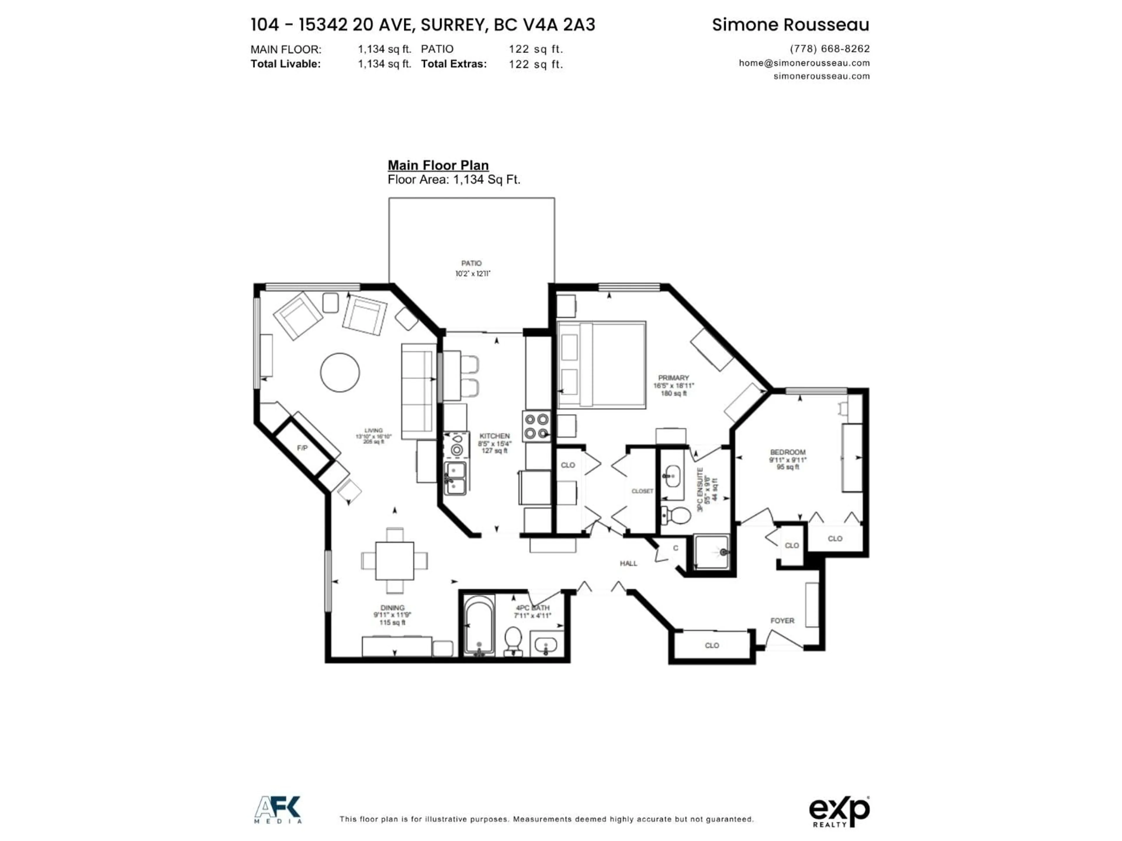 Floor plan for 104 - 15342 20 AVENUE, Surrey British Columbia V4A2A3