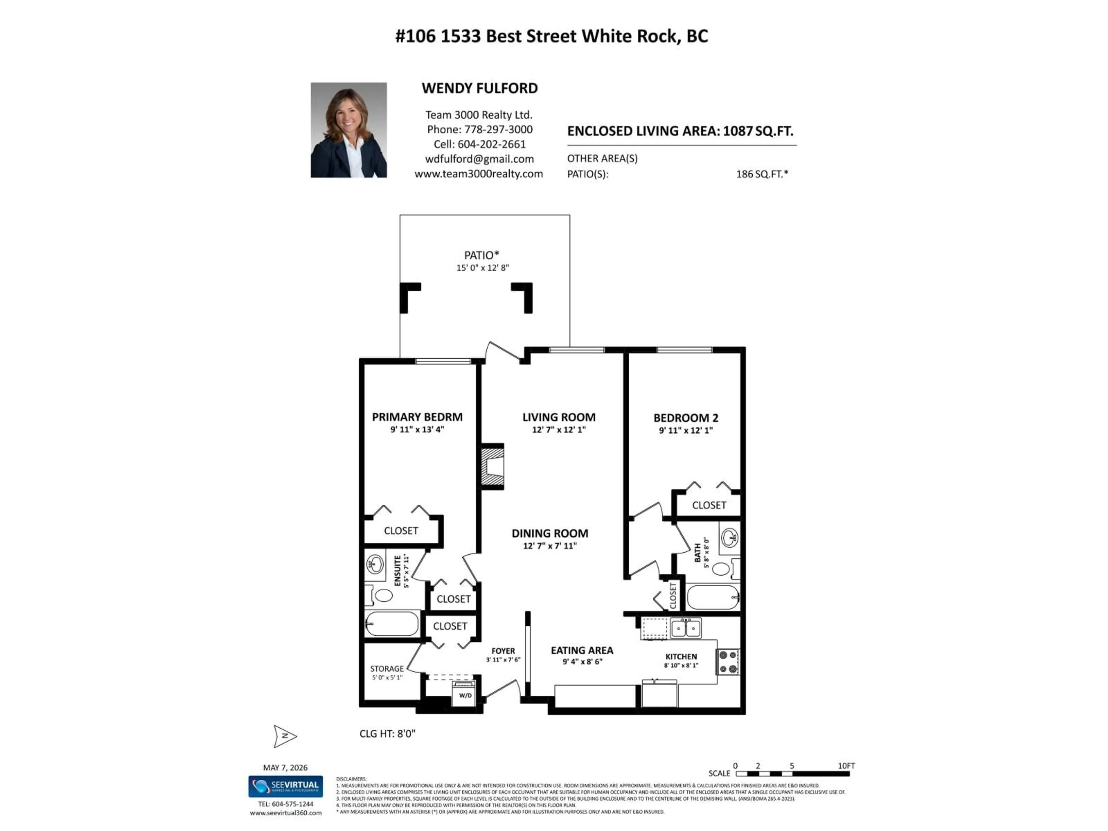 Floor plan for 106 - 1533 BEST STREET, White Rock British Columbia V4B4E9
