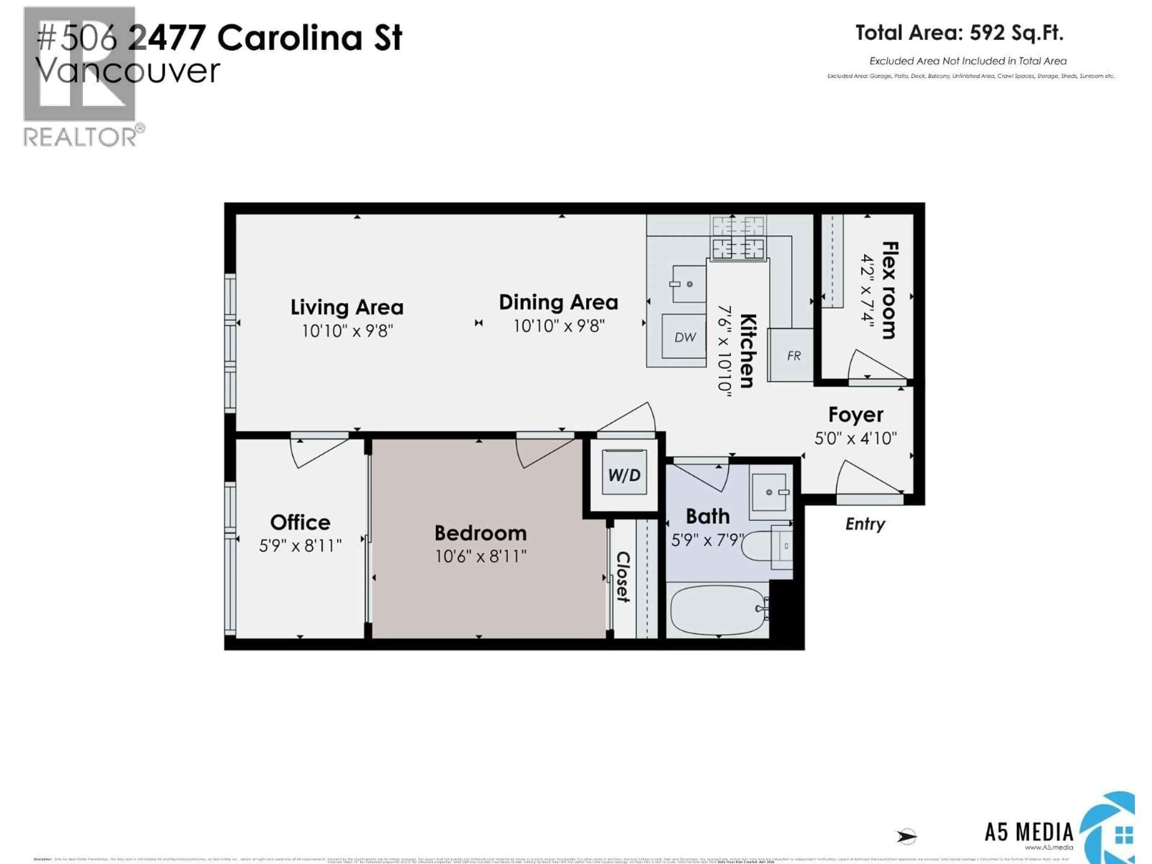 Floor plan for 506 - 2477 CAROLINA STREET, Vancouver British Columbia V5T0G8