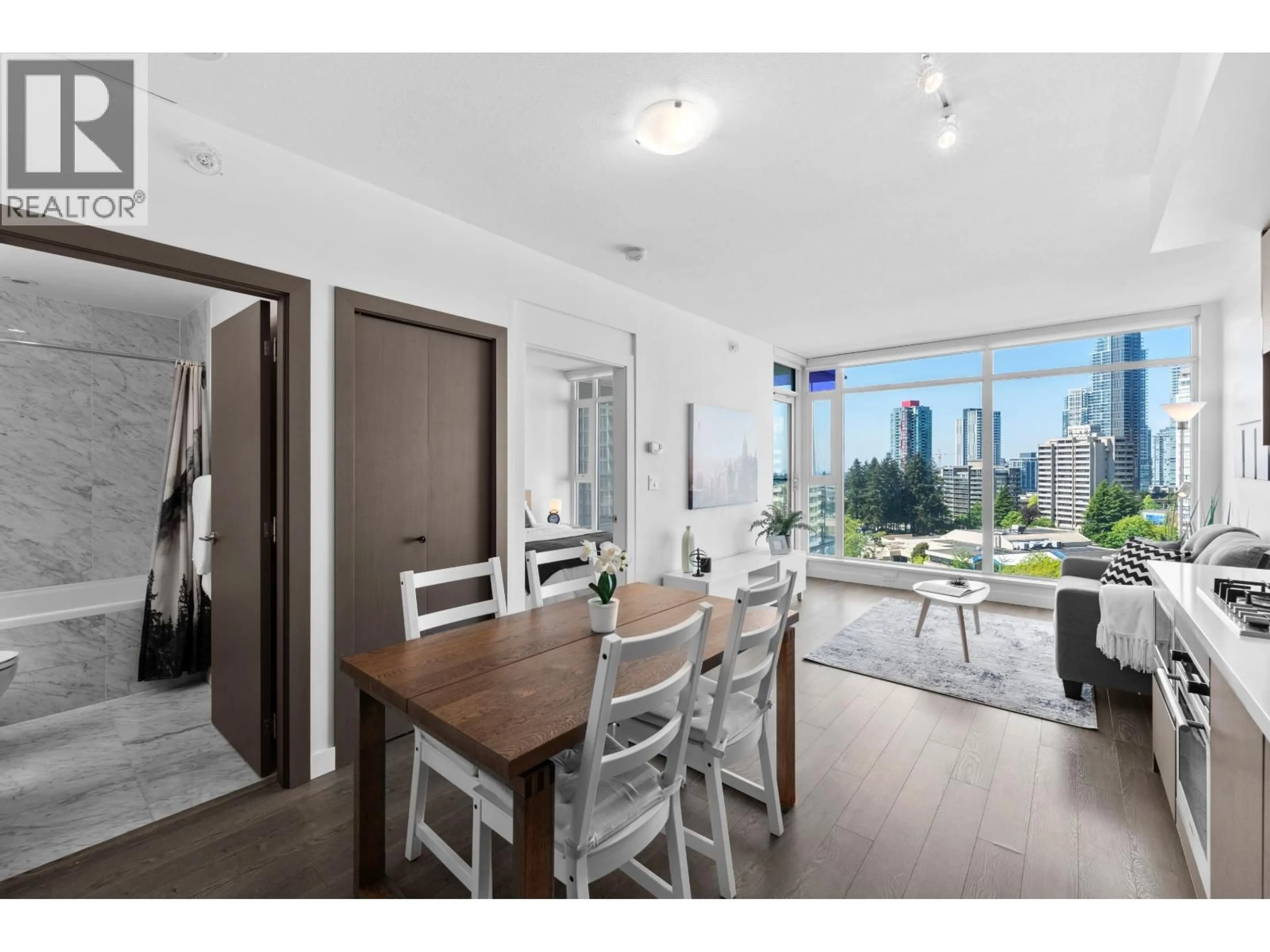 Dining room, wood/laminate floor for 1705 - 6538 NELSON AVENUE, Burnaby British Columbia V5H0G5