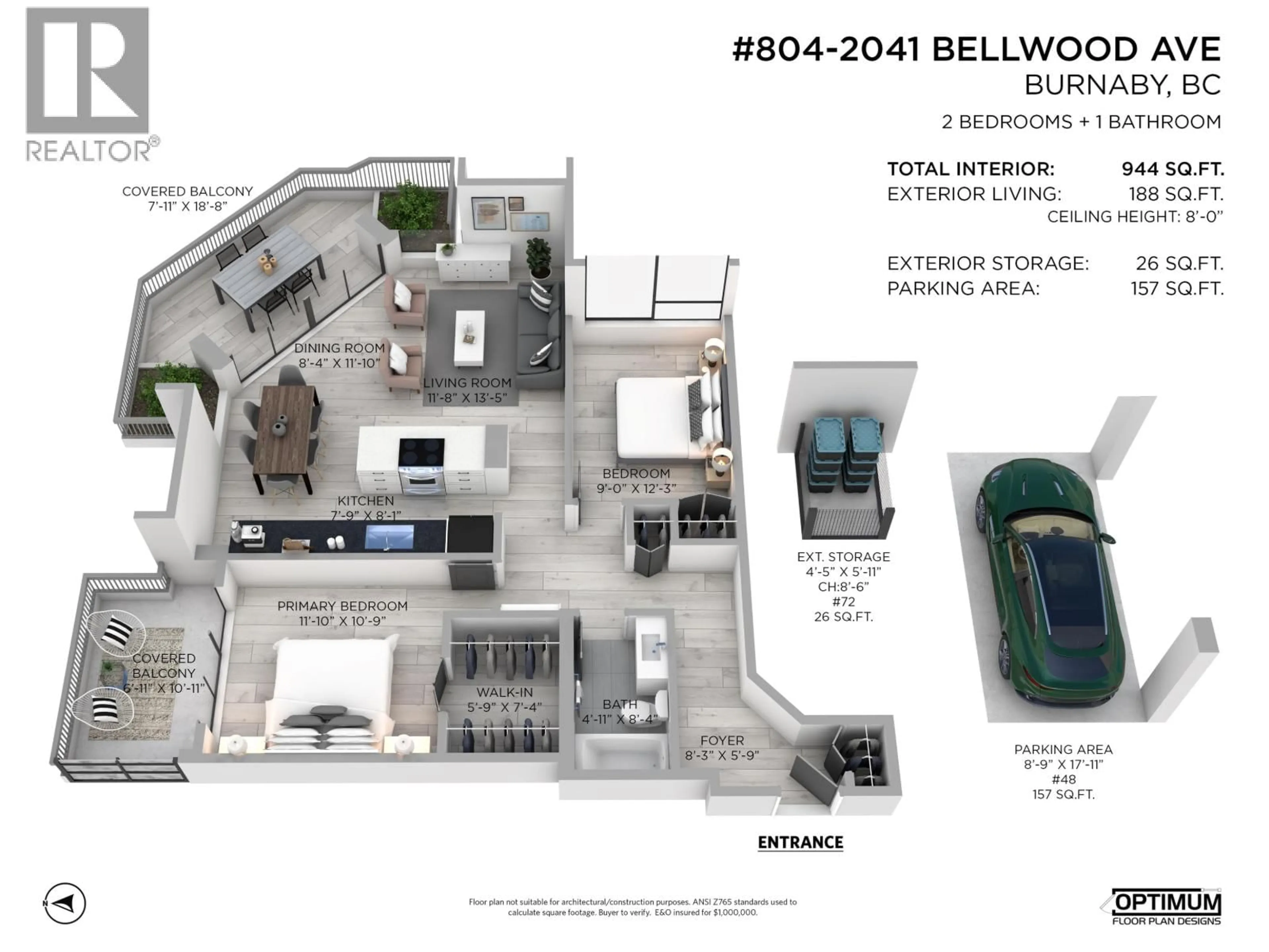Floor plan for 804 - 2041 BELLWOOD AVENUE, Burnaby British Columbia V5B4V5