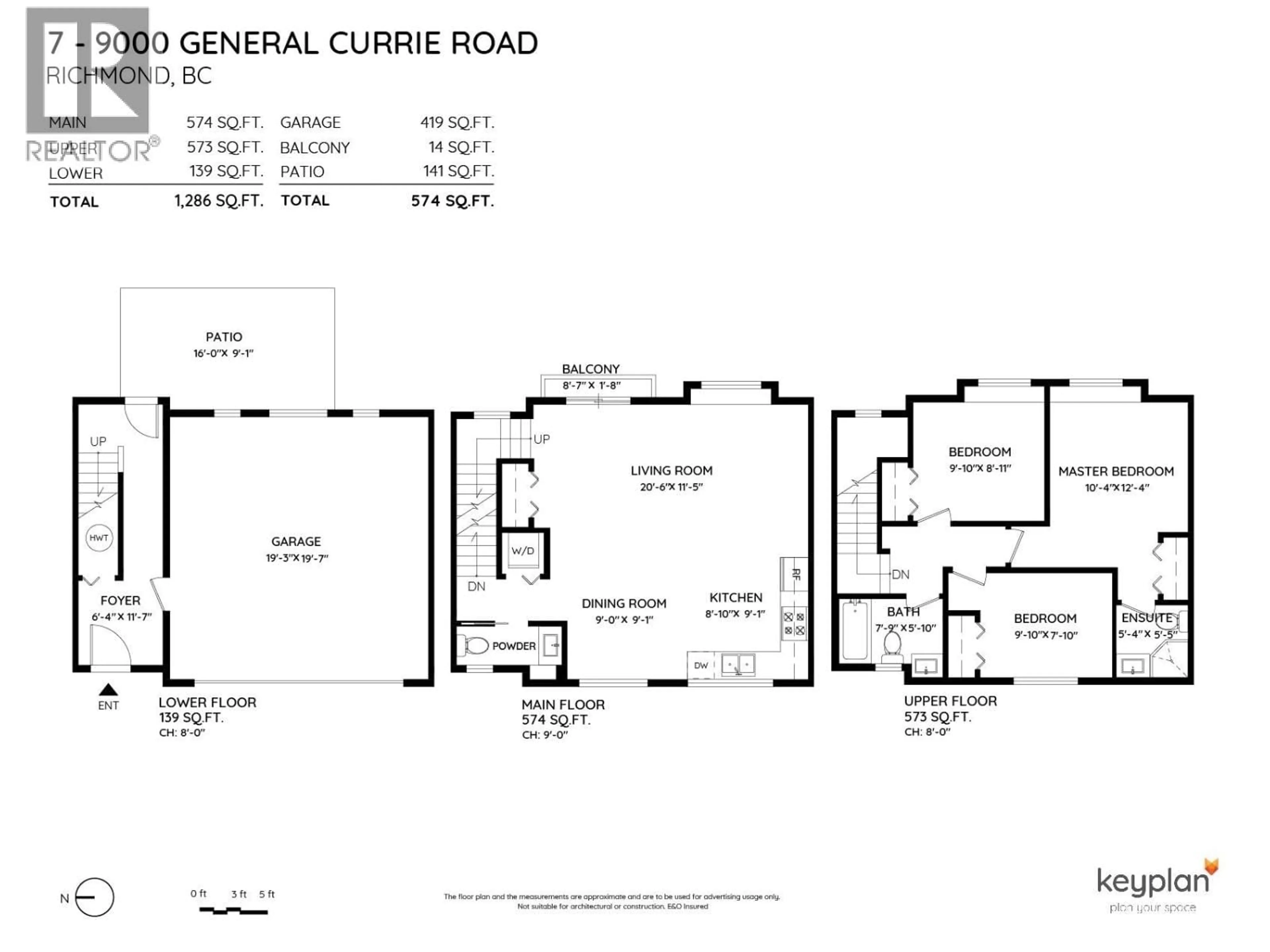 Floor plan for 7 - 9000 GENERAL CURRIE ROAD, Richmond British Columbia V6Y1M4