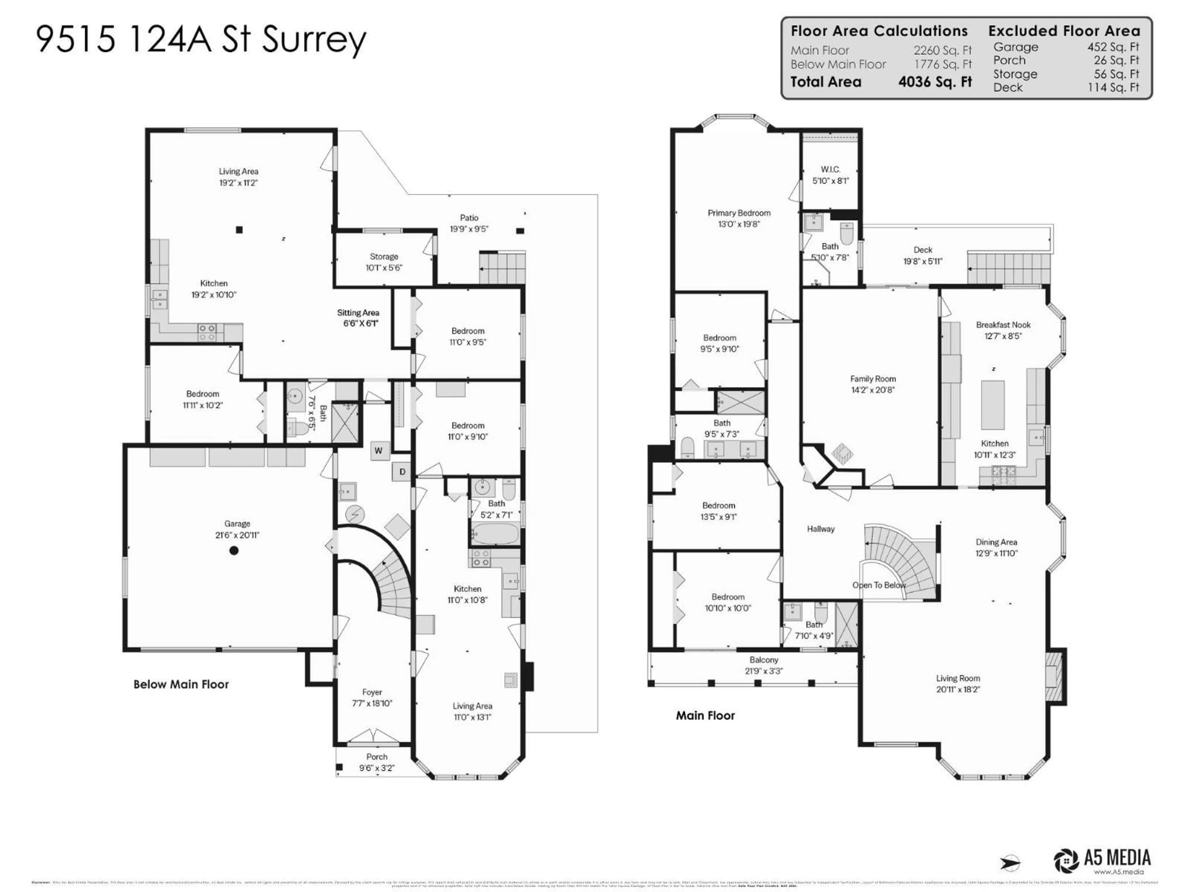 Floor plan for 9515 124A STREET, Surrey British Columbia V3V7G3