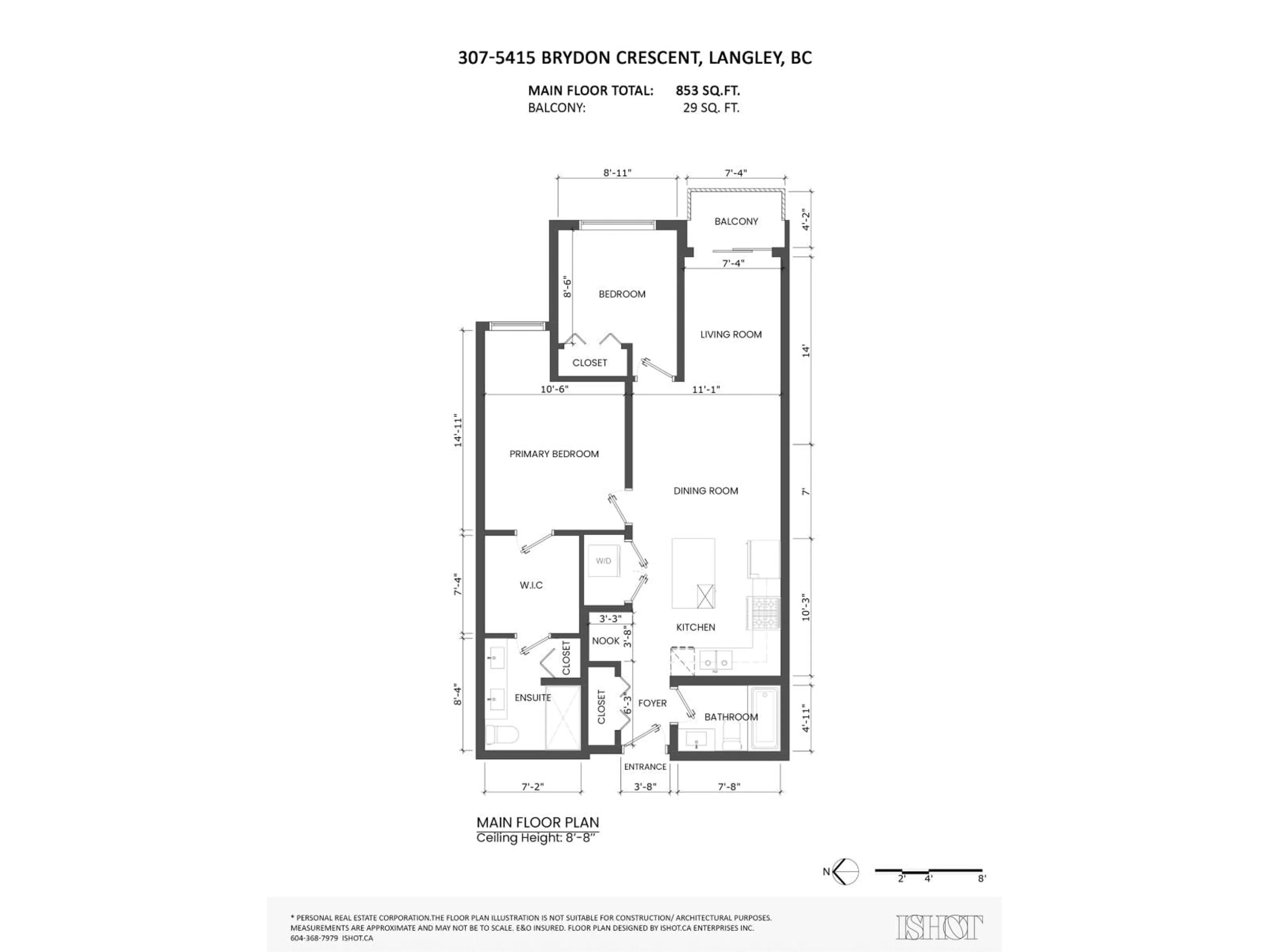 Floor plan for 307 - 5415 BRYDON CRESCENT, Langley British Columbia V3A0N4