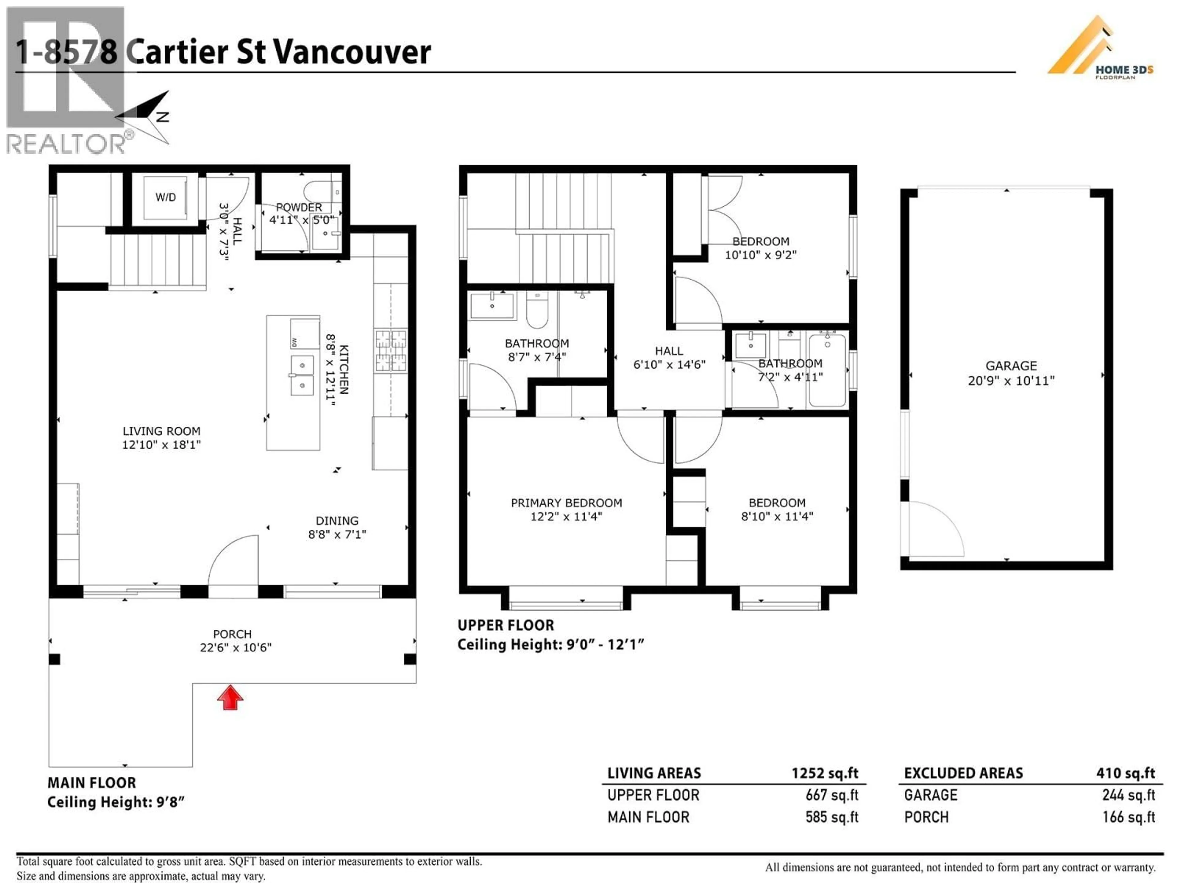 Floor plan for 1 - 8578 CARTIER STREET, Vancouver British Columbia V6P4T8