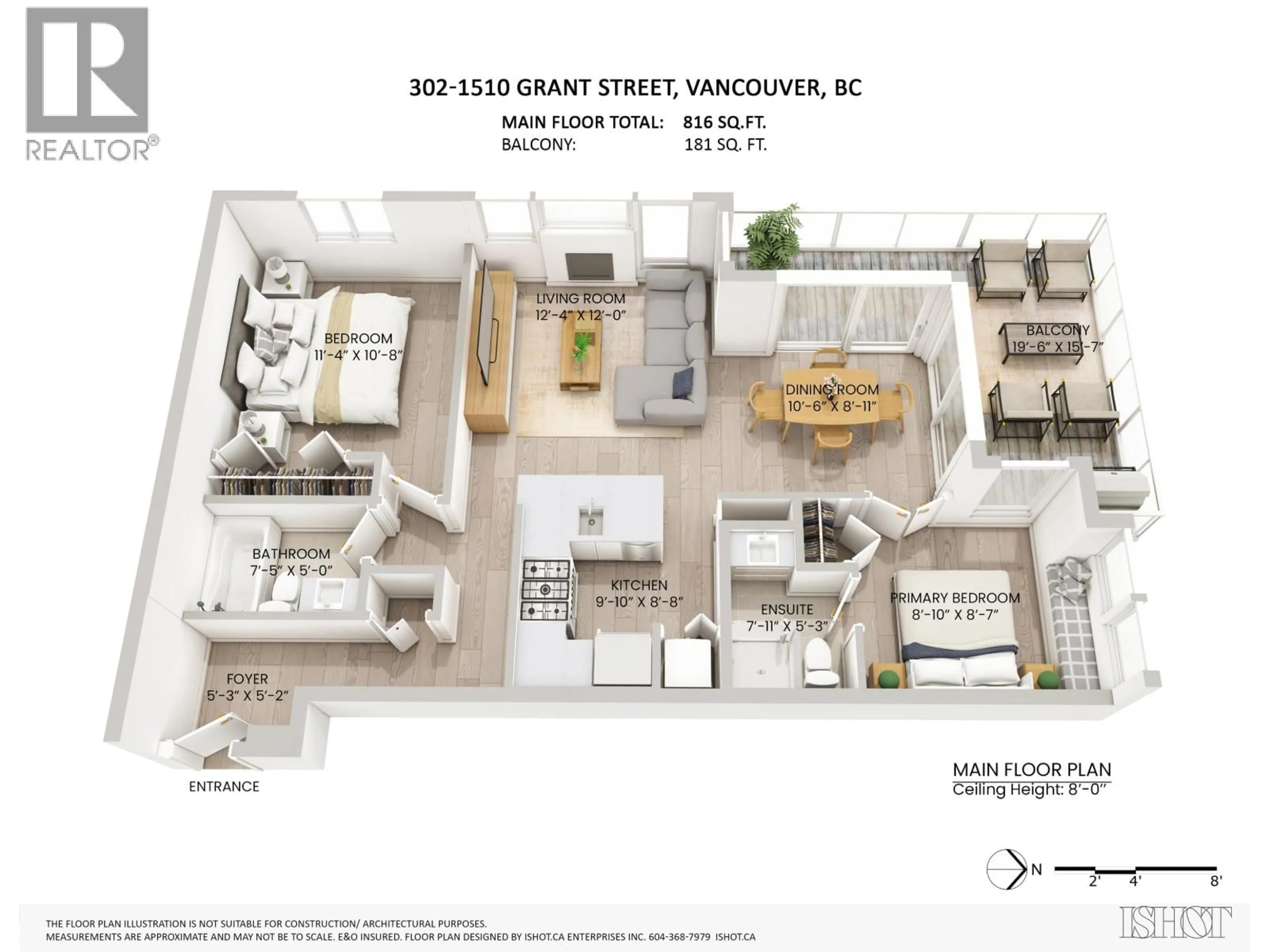 Floor plan for 302 - 1510 GRANT STREET, Vancouver British Columbia V5L2Y2